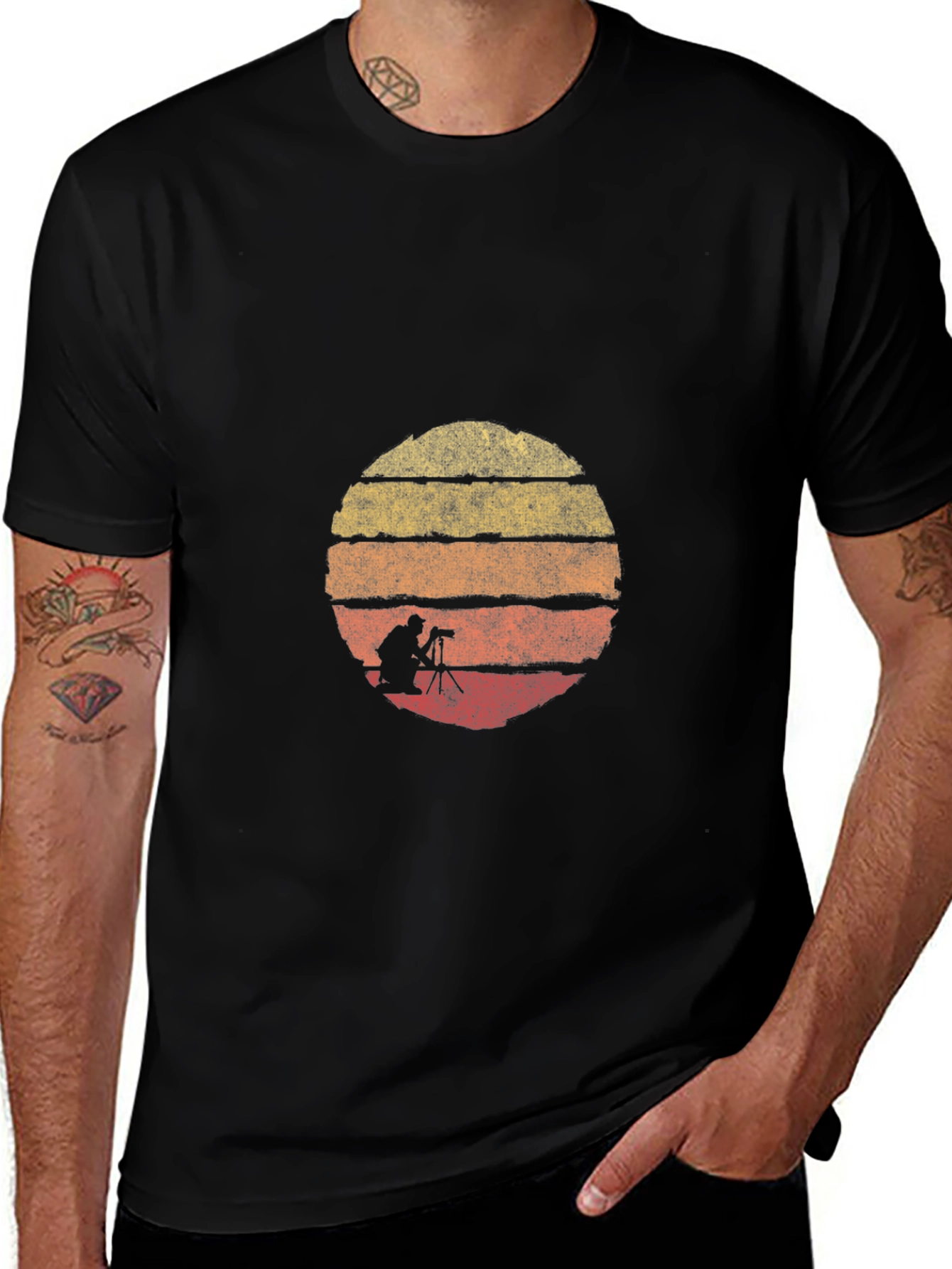 Retro Photographer Sunset Graphic Tee