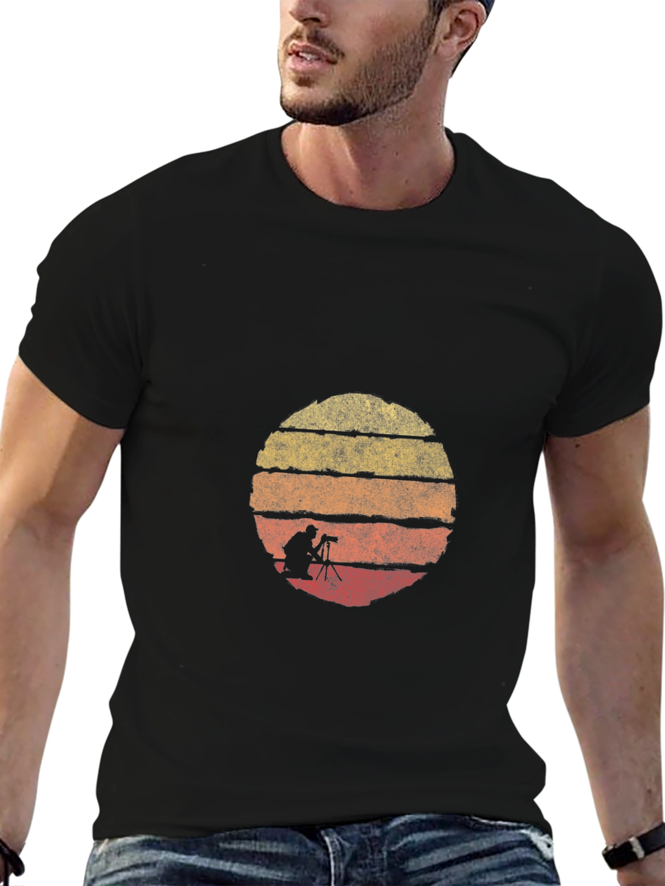 Retro Photographer Sunset Graphic Tee