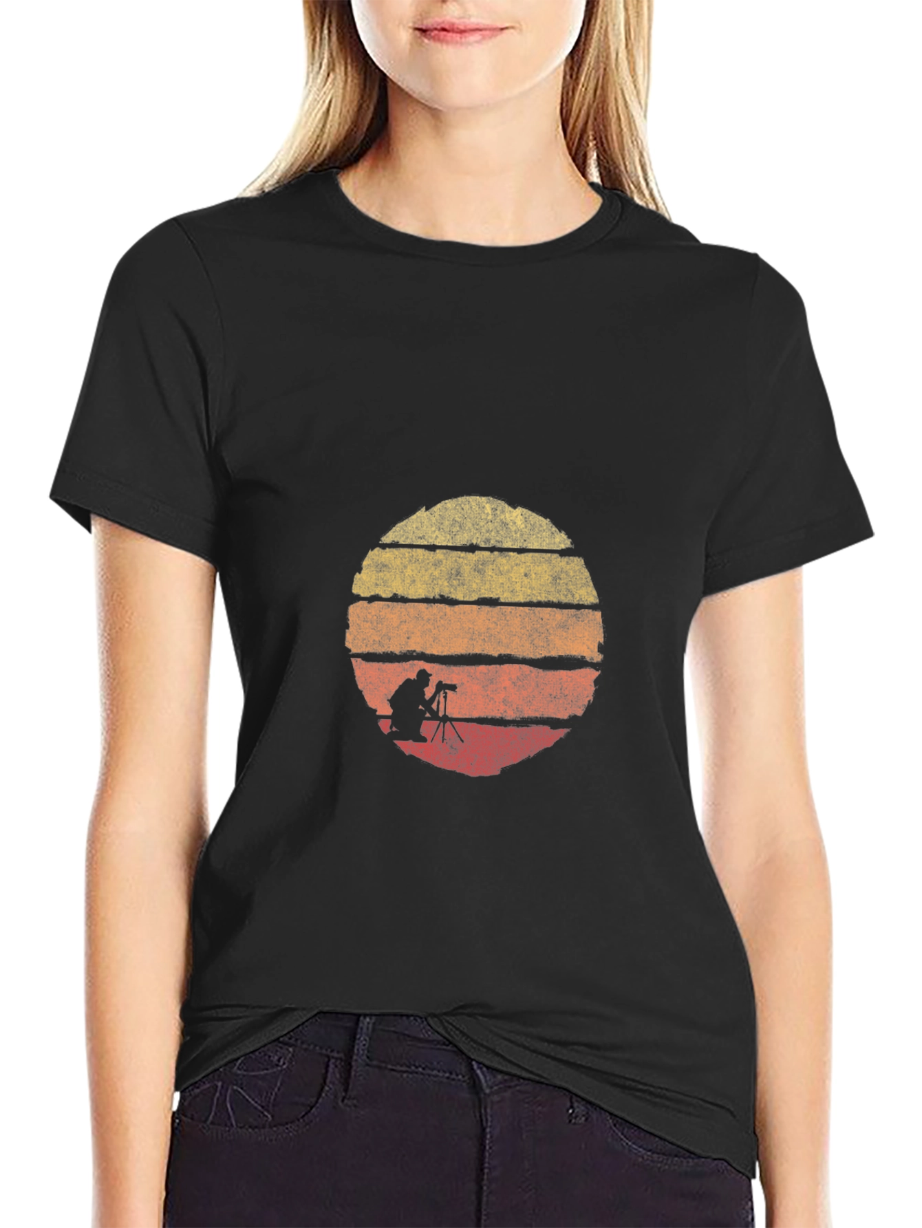 Retro Photographer Sunset Graphic Tee
