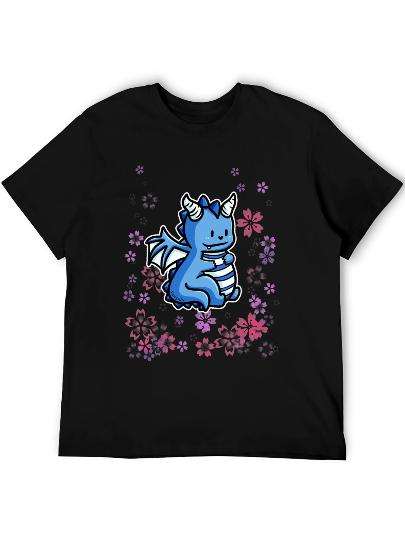 Cute Dragon Graphic Black T-Shirt