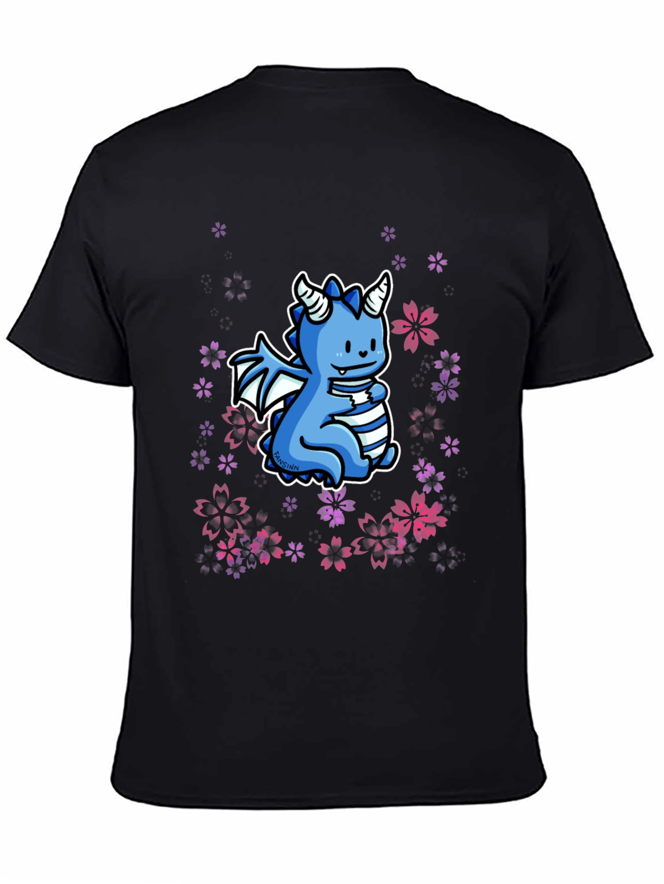 Cute Dragon Graphic Black T-Shirt