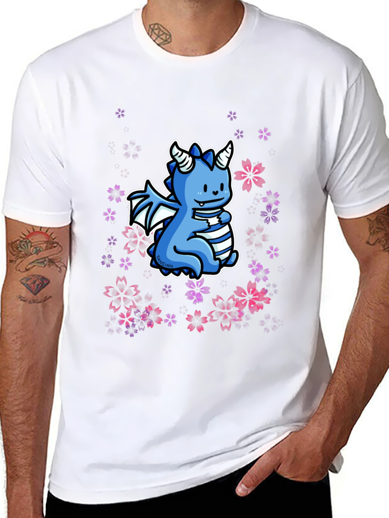 Cute Dragon Graphic Black T-Shirt