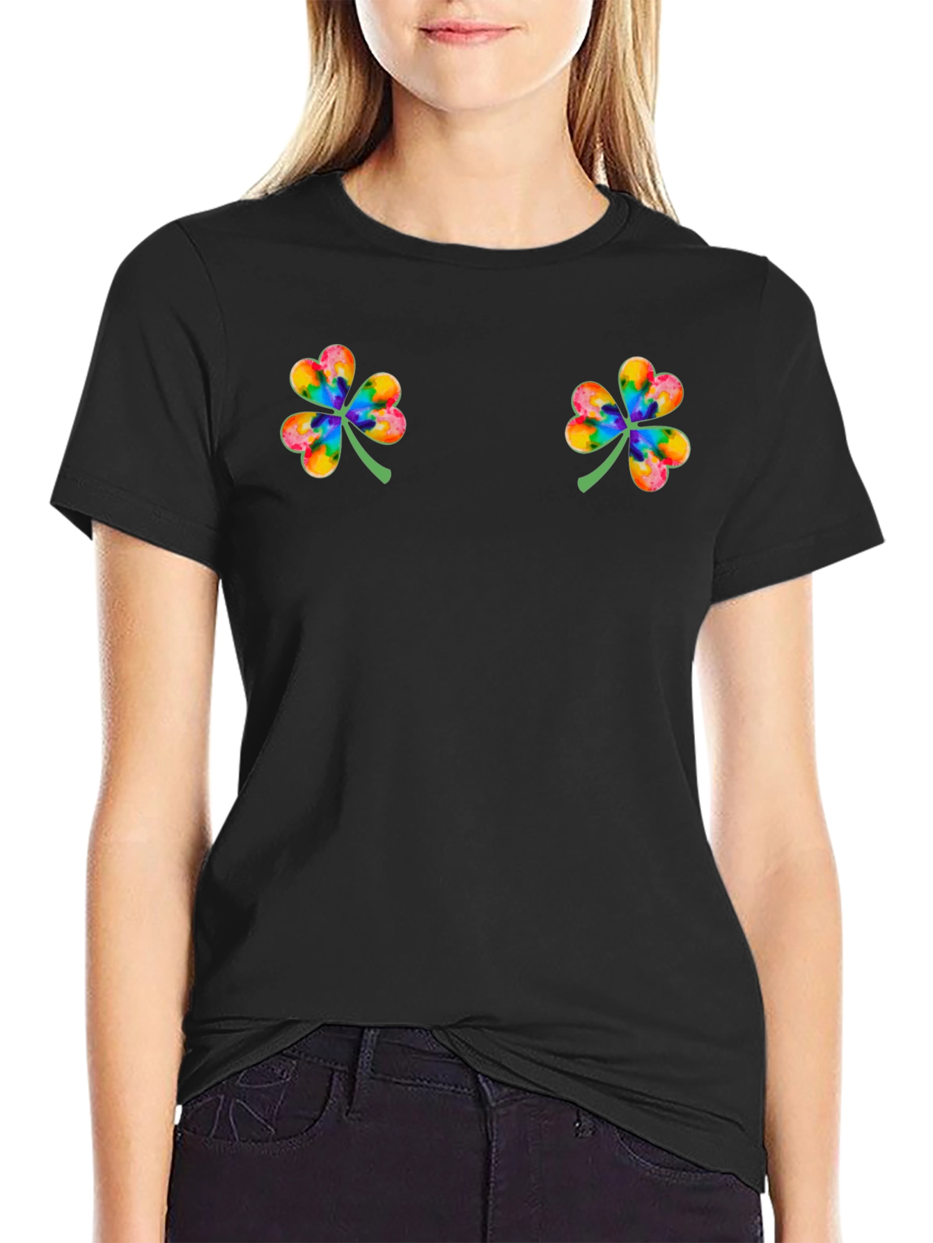 Rainbow Clover Graphic Tee - St. Patricks Day Shirt