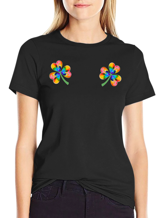 Rainbow Clover Graphic Tee - St. Patricks Day Shirt