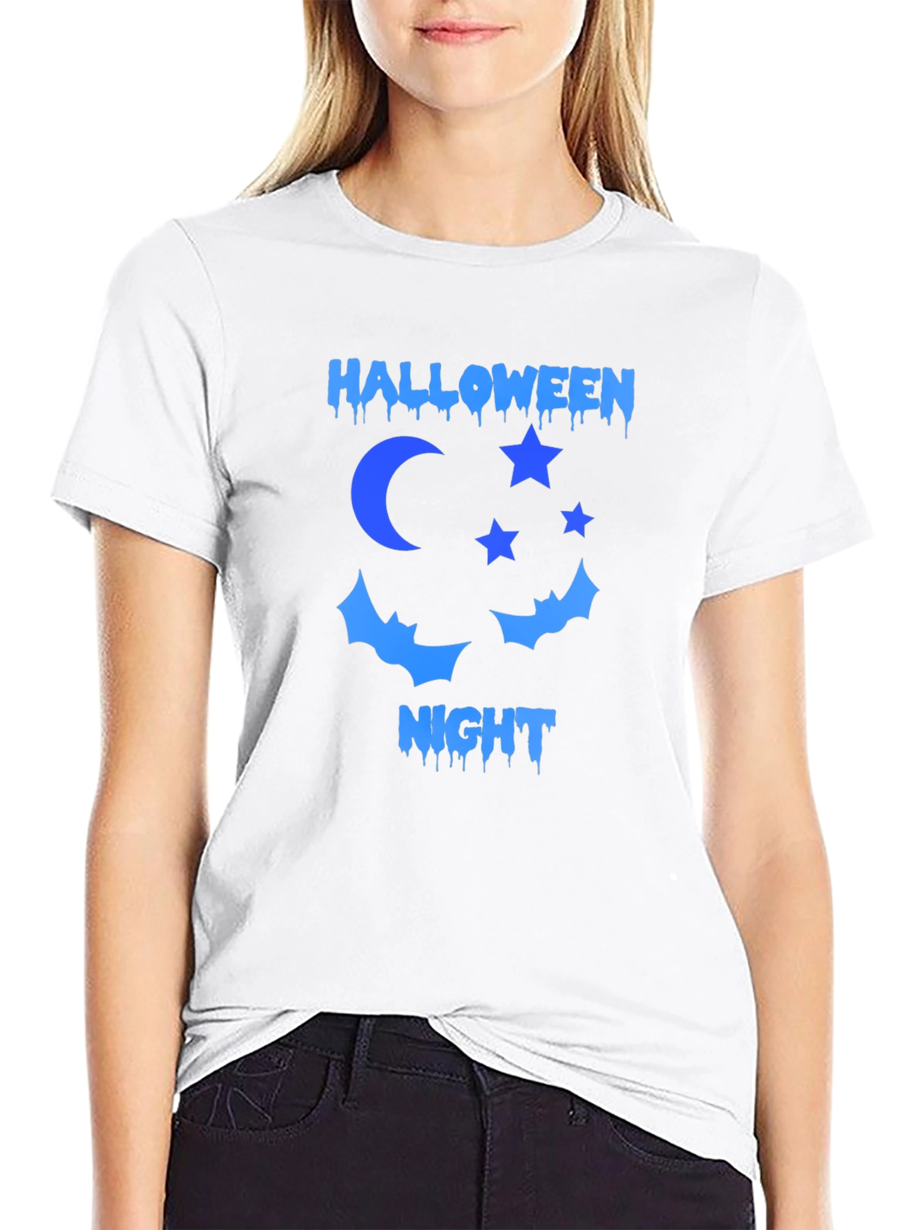 Halloween Night T-Shirt: Moon Stars Bats