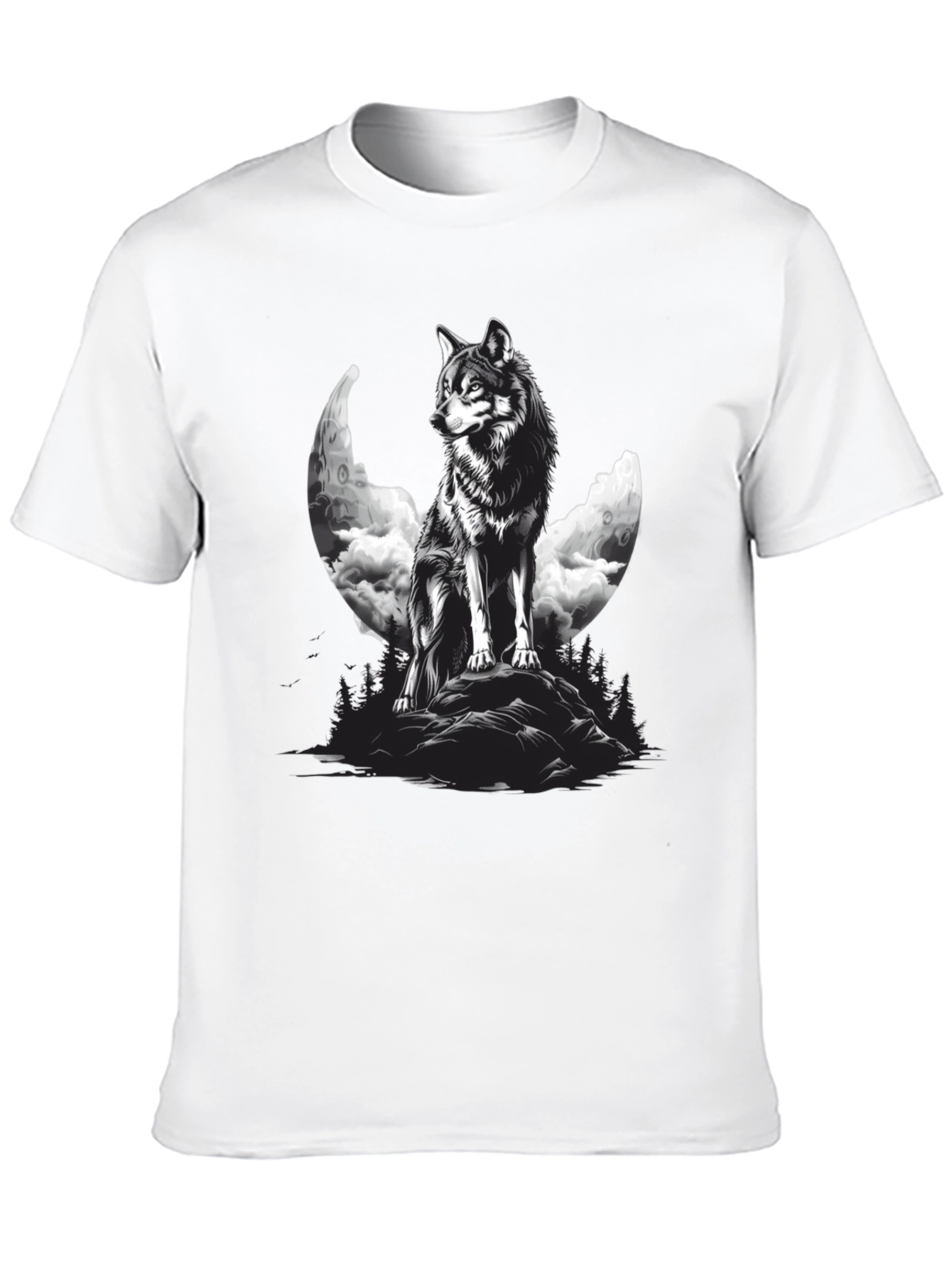 Wolf Moon Graphic Black T-Shirt