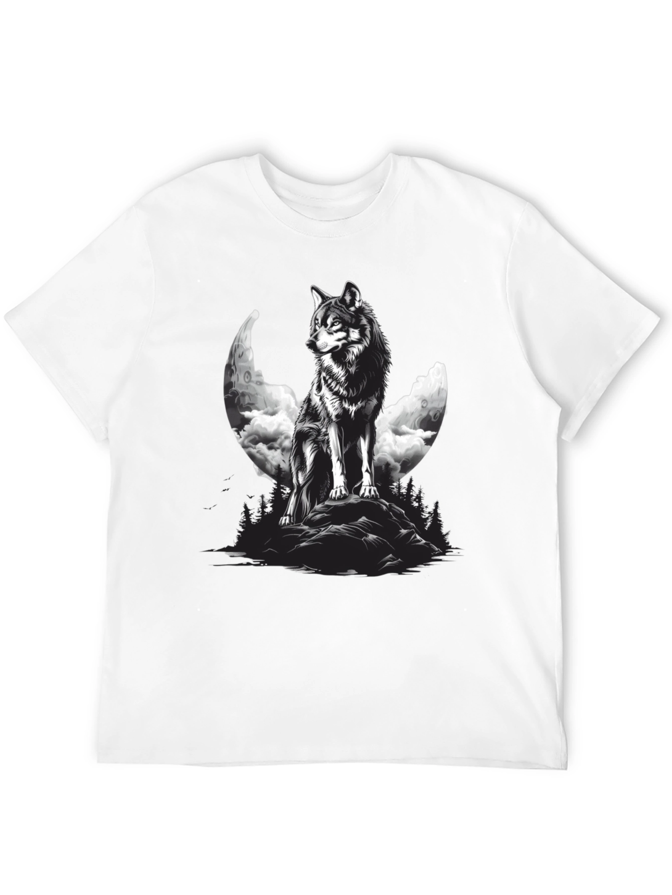 Wolf Moon Graphic Black T-Shirt