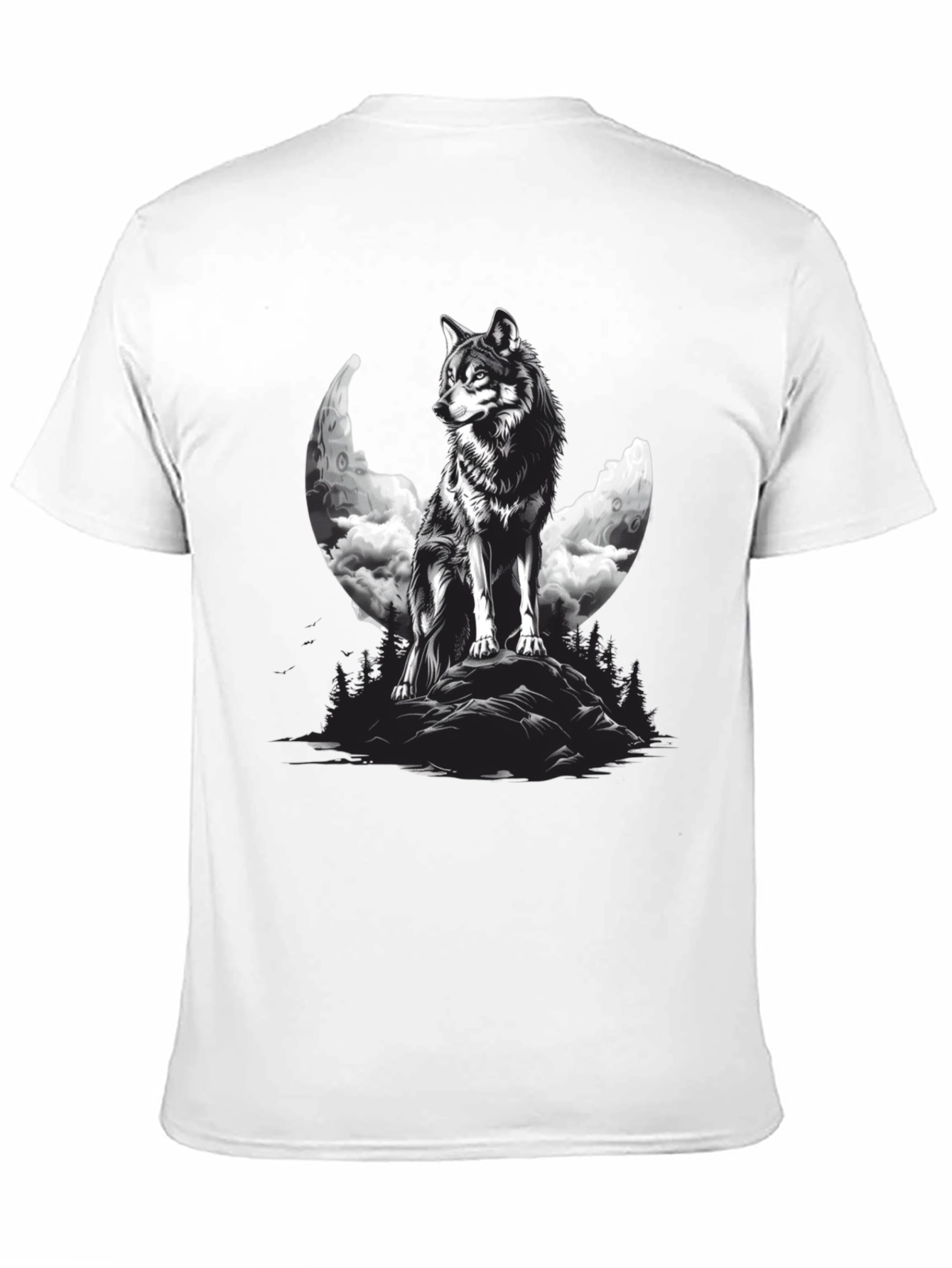 Wolf Moon Graphic Black T-Shirt