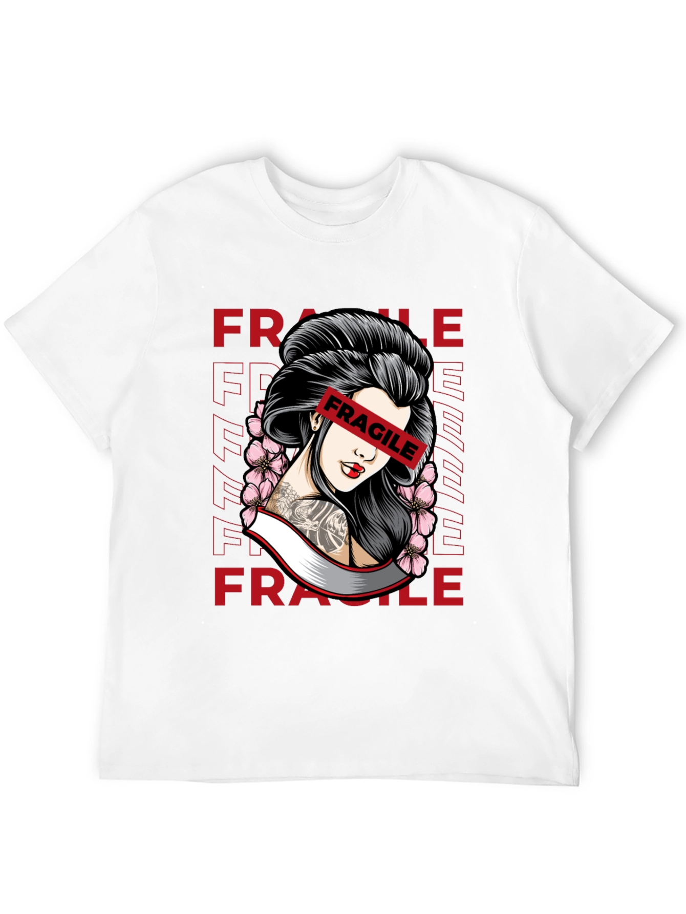 Fragile Geisha Graphic Tee - Trendy Streetwear Shirt