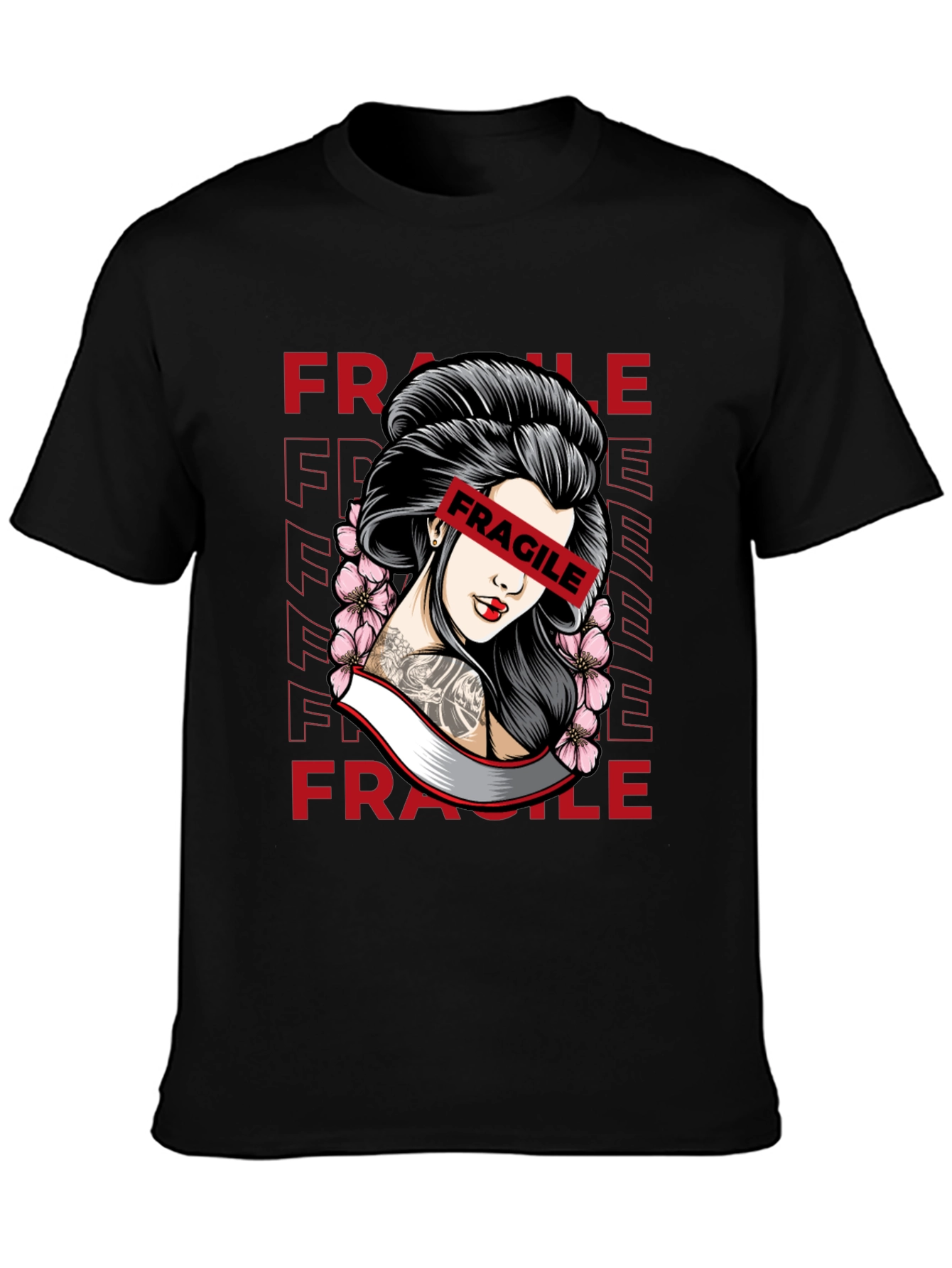 Fragile Geisha Graphic Tee - Trendy Streetwear Shirt