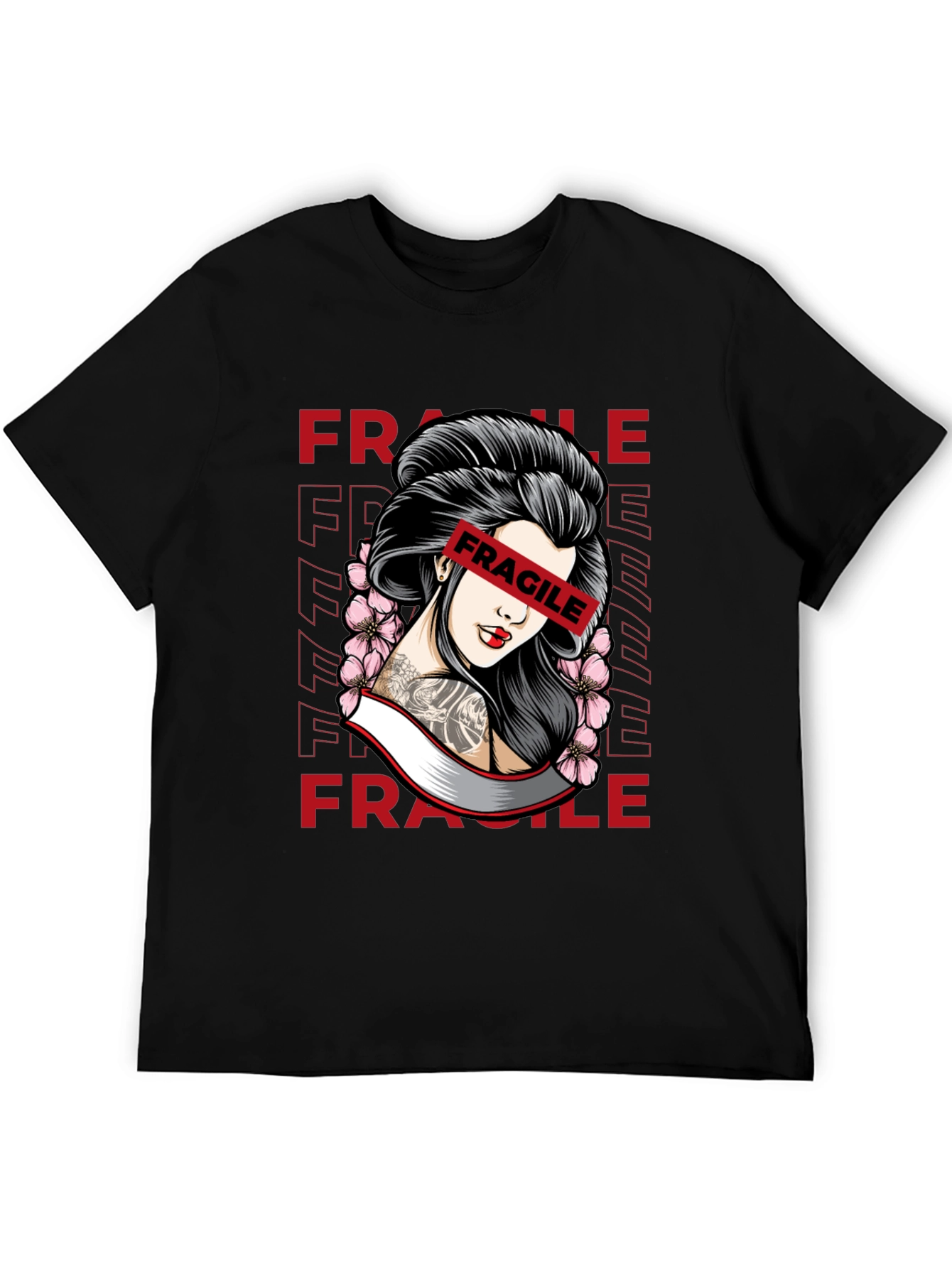 Fragile Geisha Graphic Tee - Trendy Streetwear Shirt