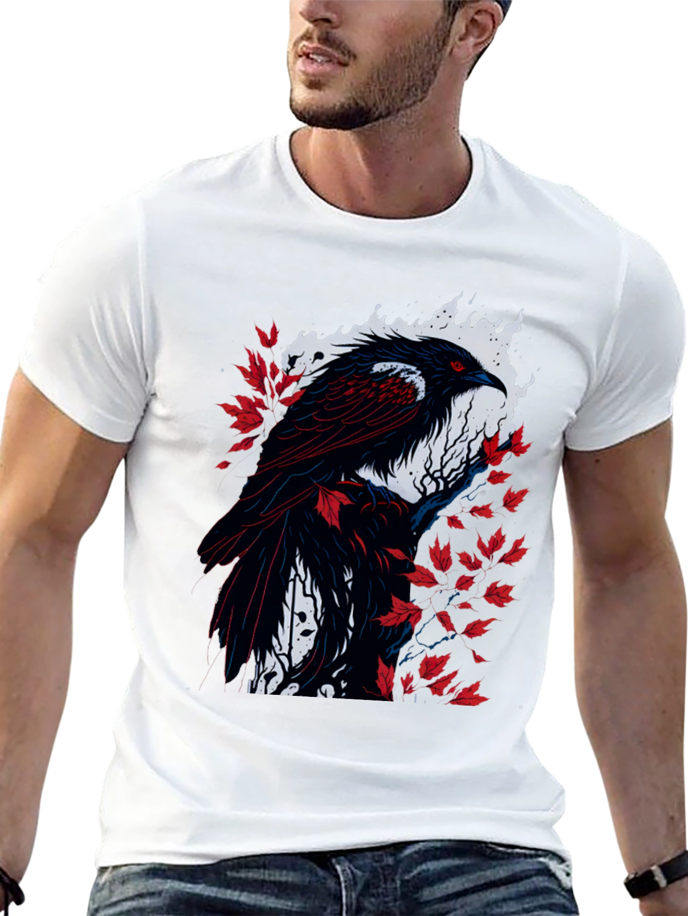 Raven Graphic Tee - Mens Black Bird Shirt