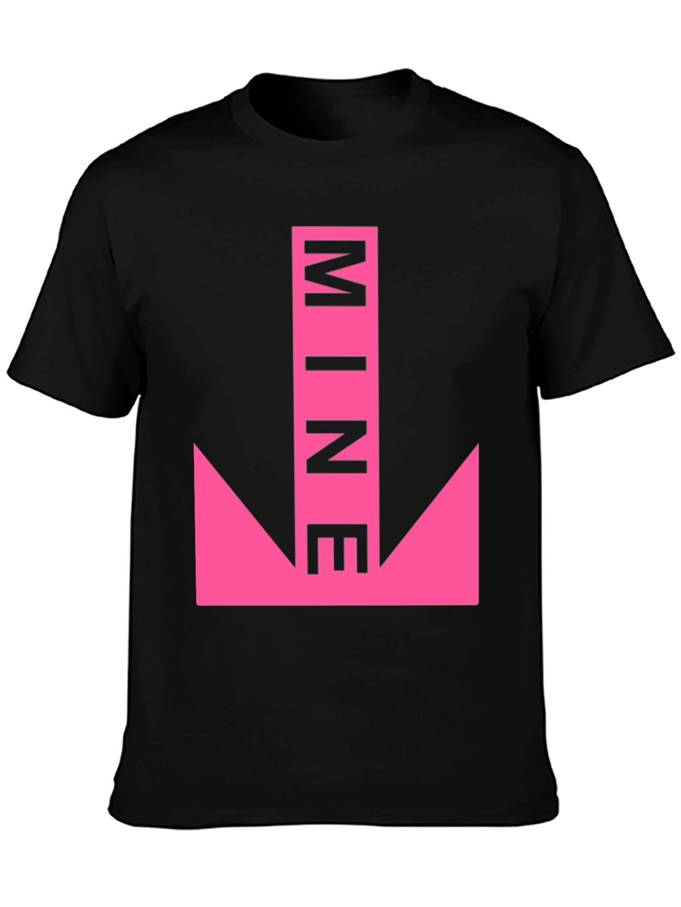 Humorous Pink Arrow MINE Graphic Tee