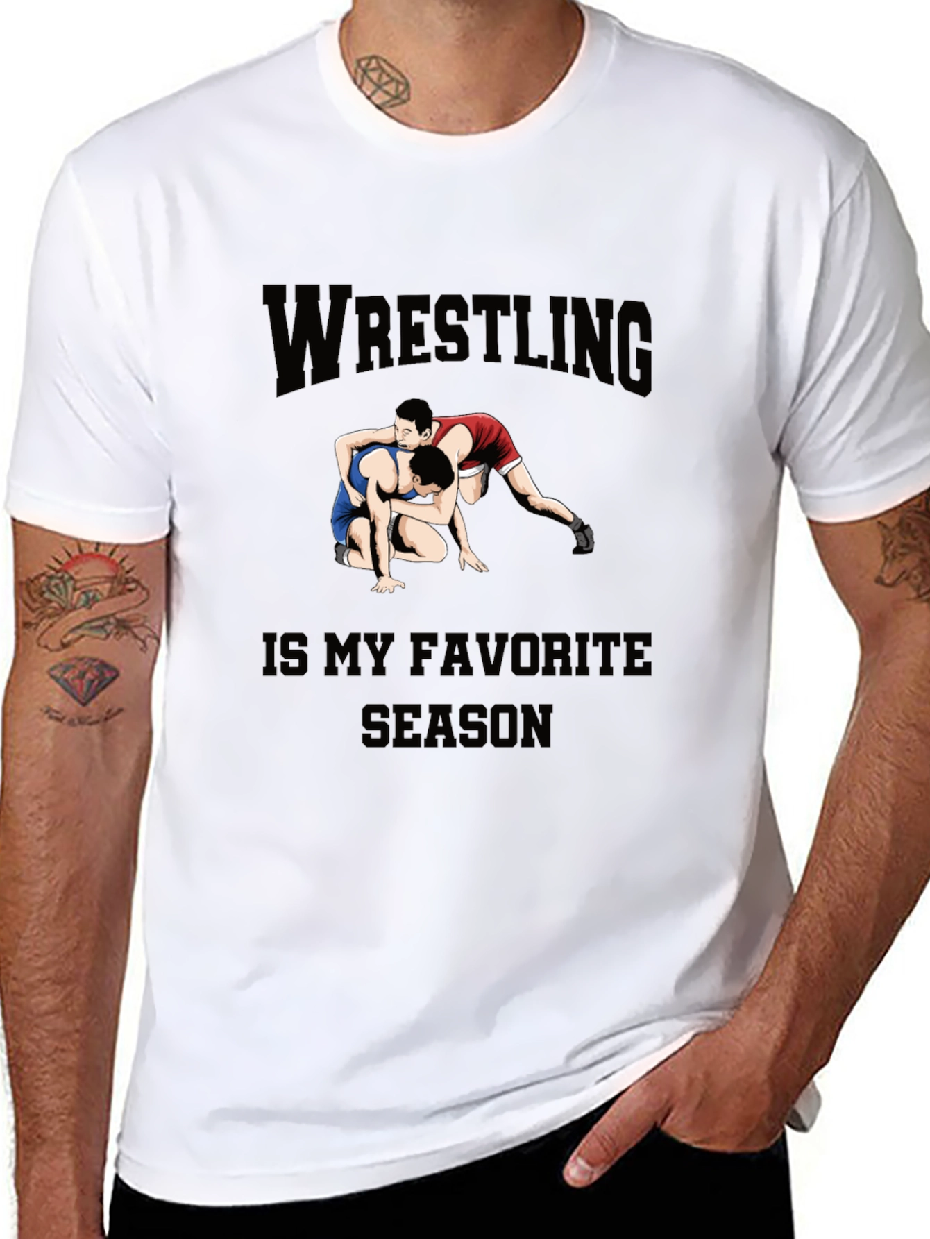 Wrestling Is My Favorite Season Black T-Shirt