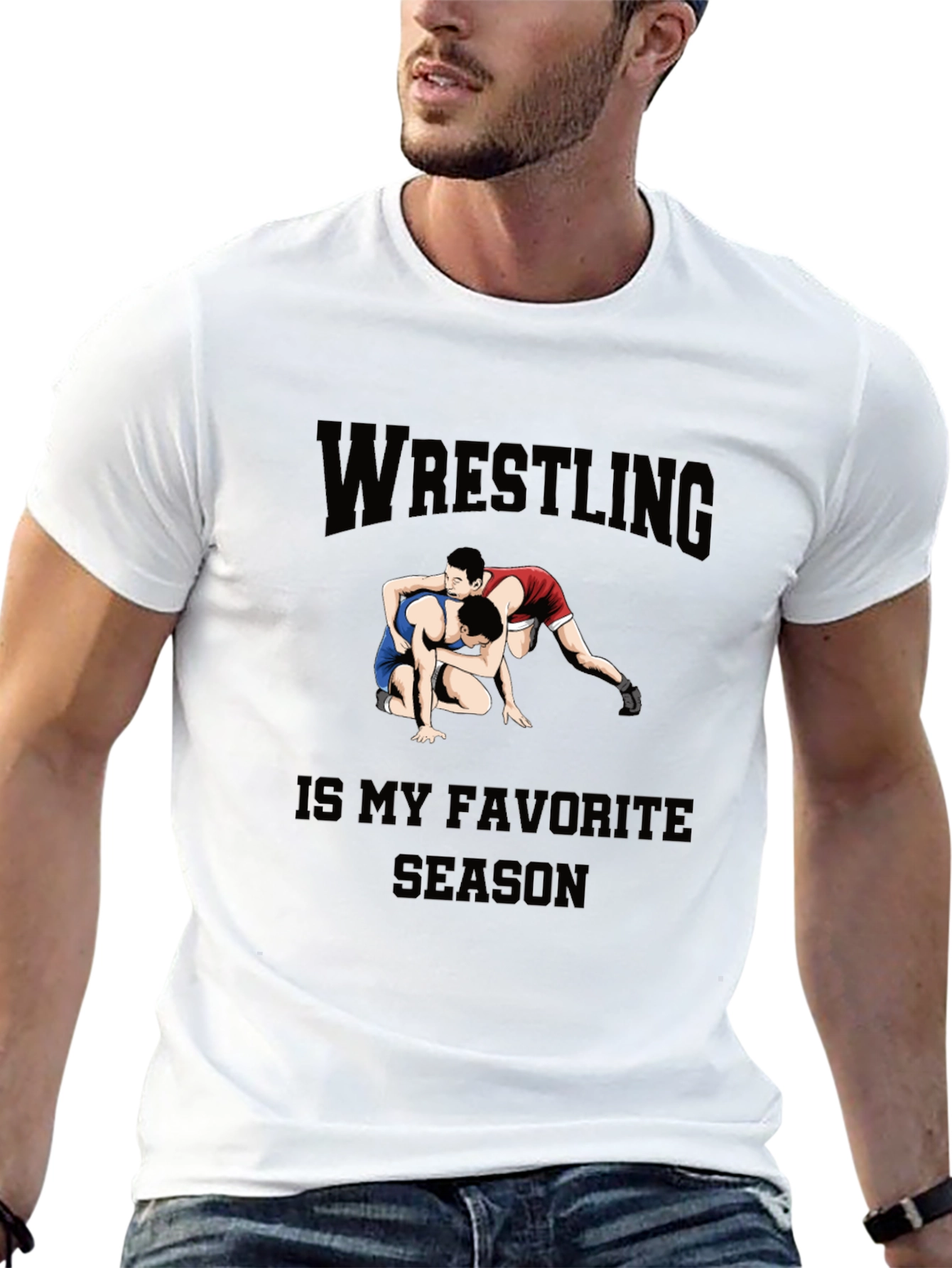Wrestling Is My Favorite Season Black T-Shirt