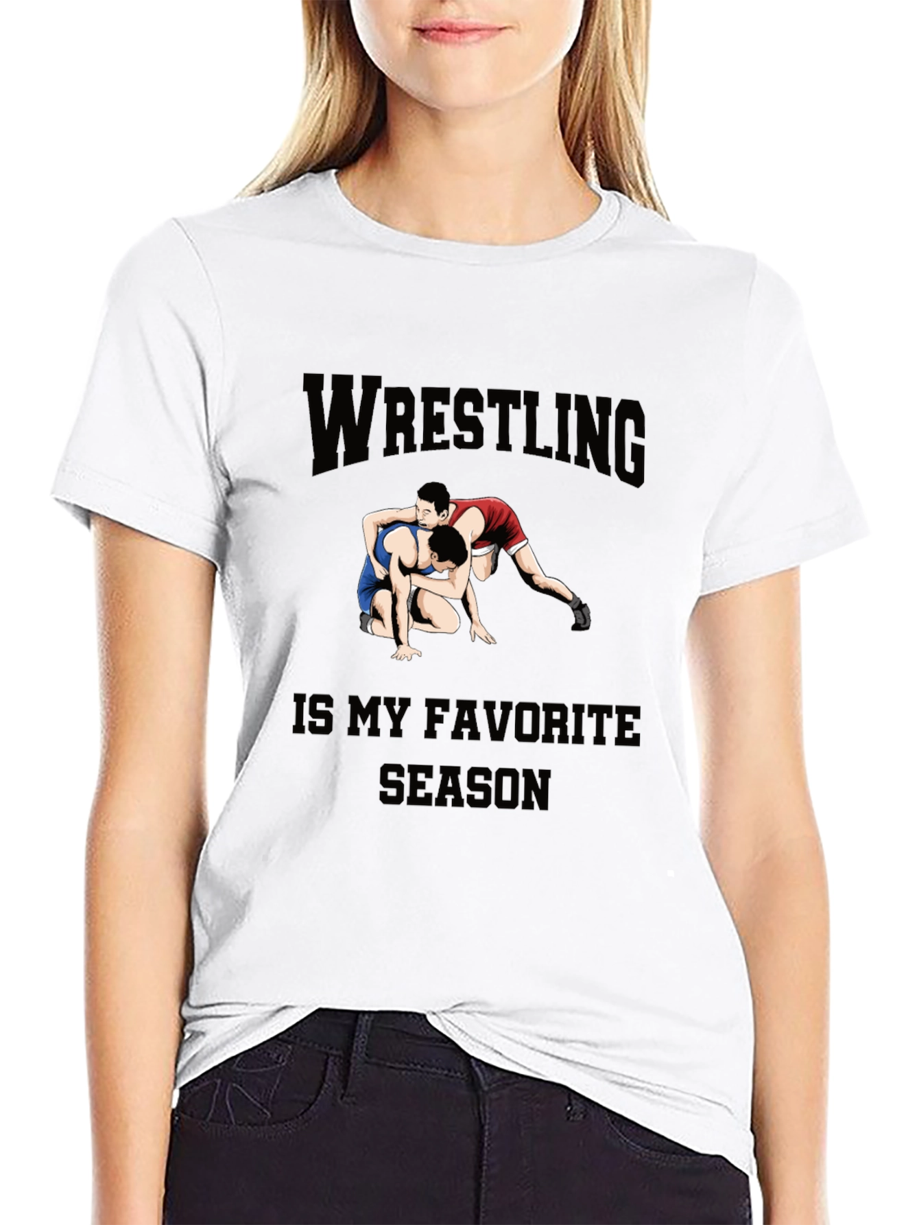 Wrestling Is My Favorite Season Black T-Shirt