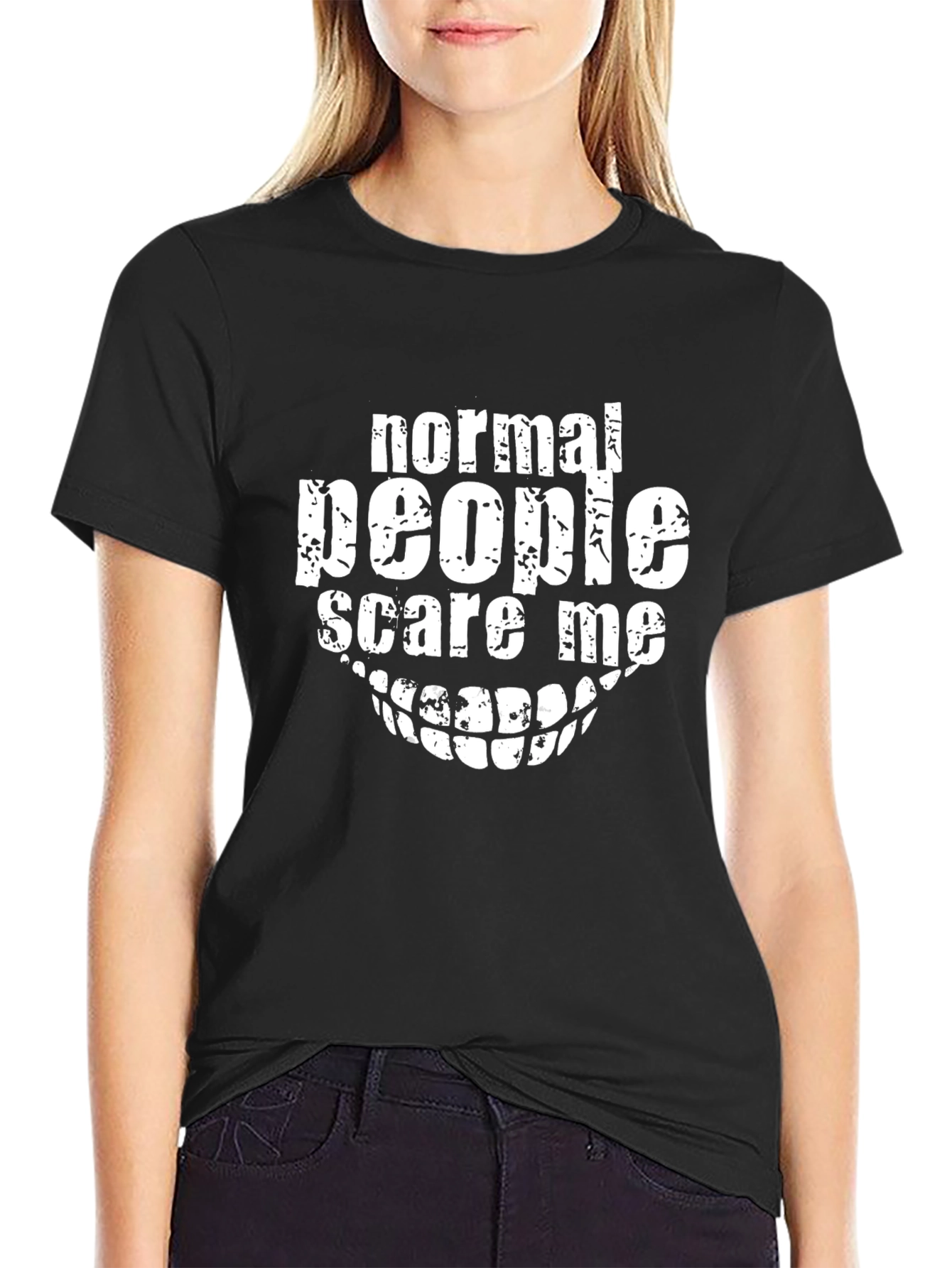 Normal People Scare Me Graphic Tee - Black