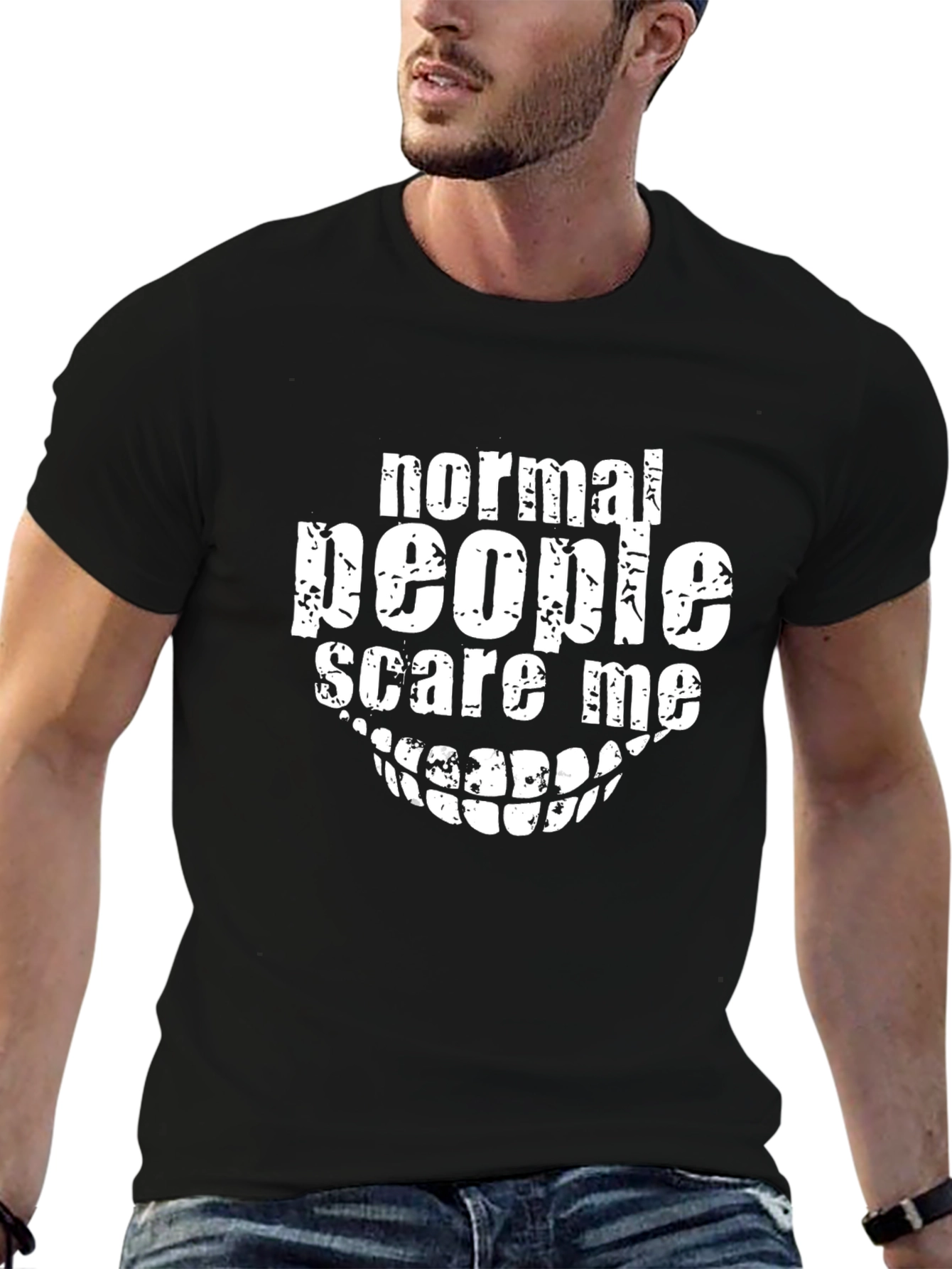 Normal People Scare Me Graphic Tee - Black