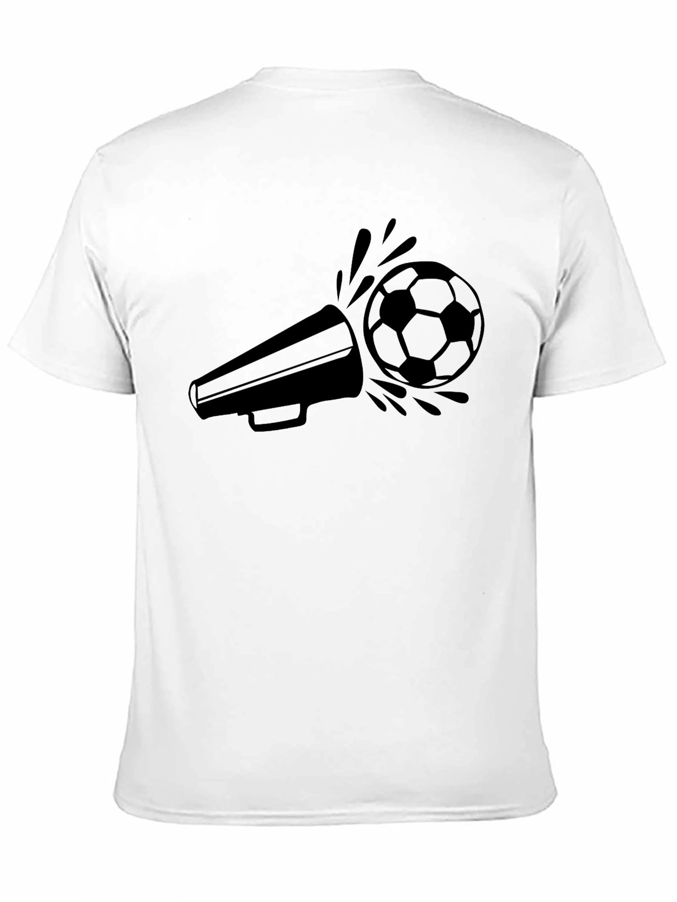 Soccer Megaphone Graphic Tee - Black Cotton T-Shirt