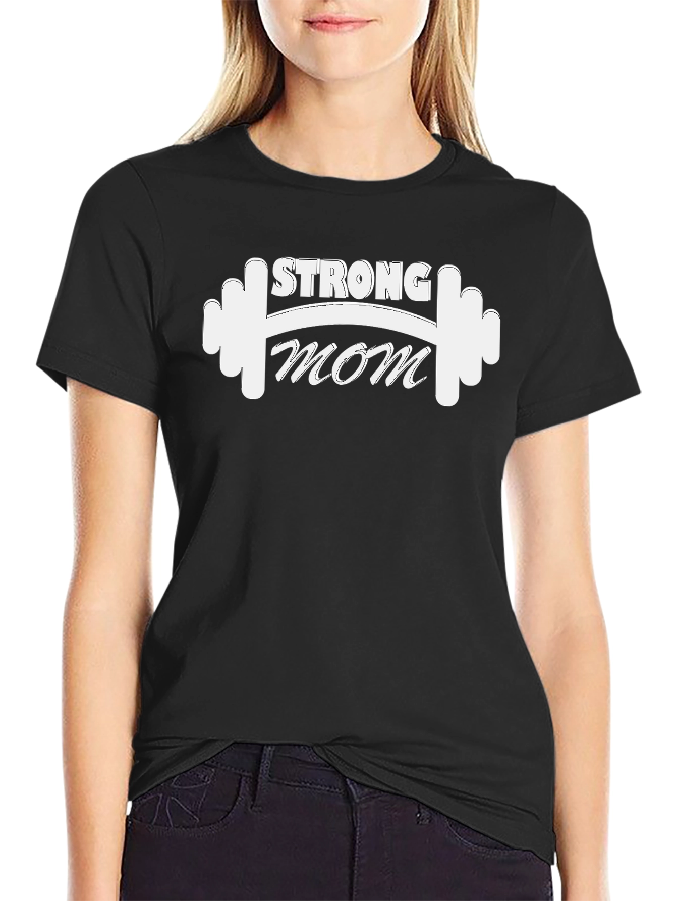 Strong Mom T-Shirt - Fitness Workout Graphic Tee