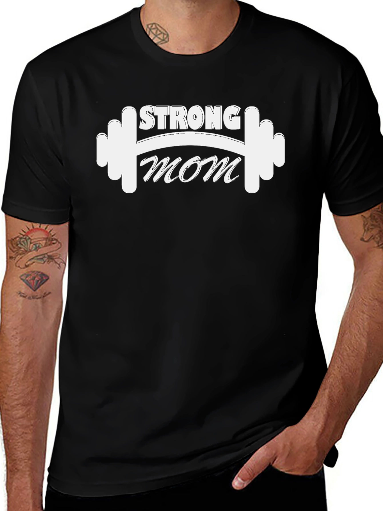 Strong Mom T-Shirt - Fitness Workout Graphic Tee