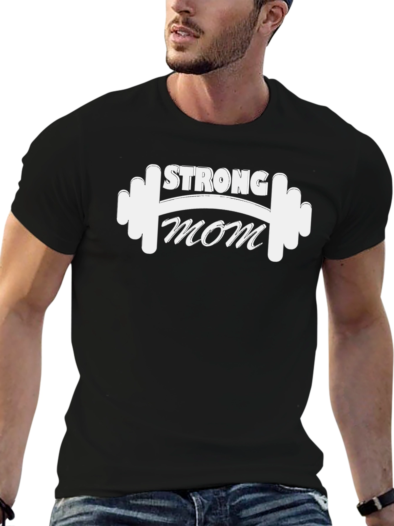 Strong Mom T-Shirt - Fitness Workout Graphic Tee