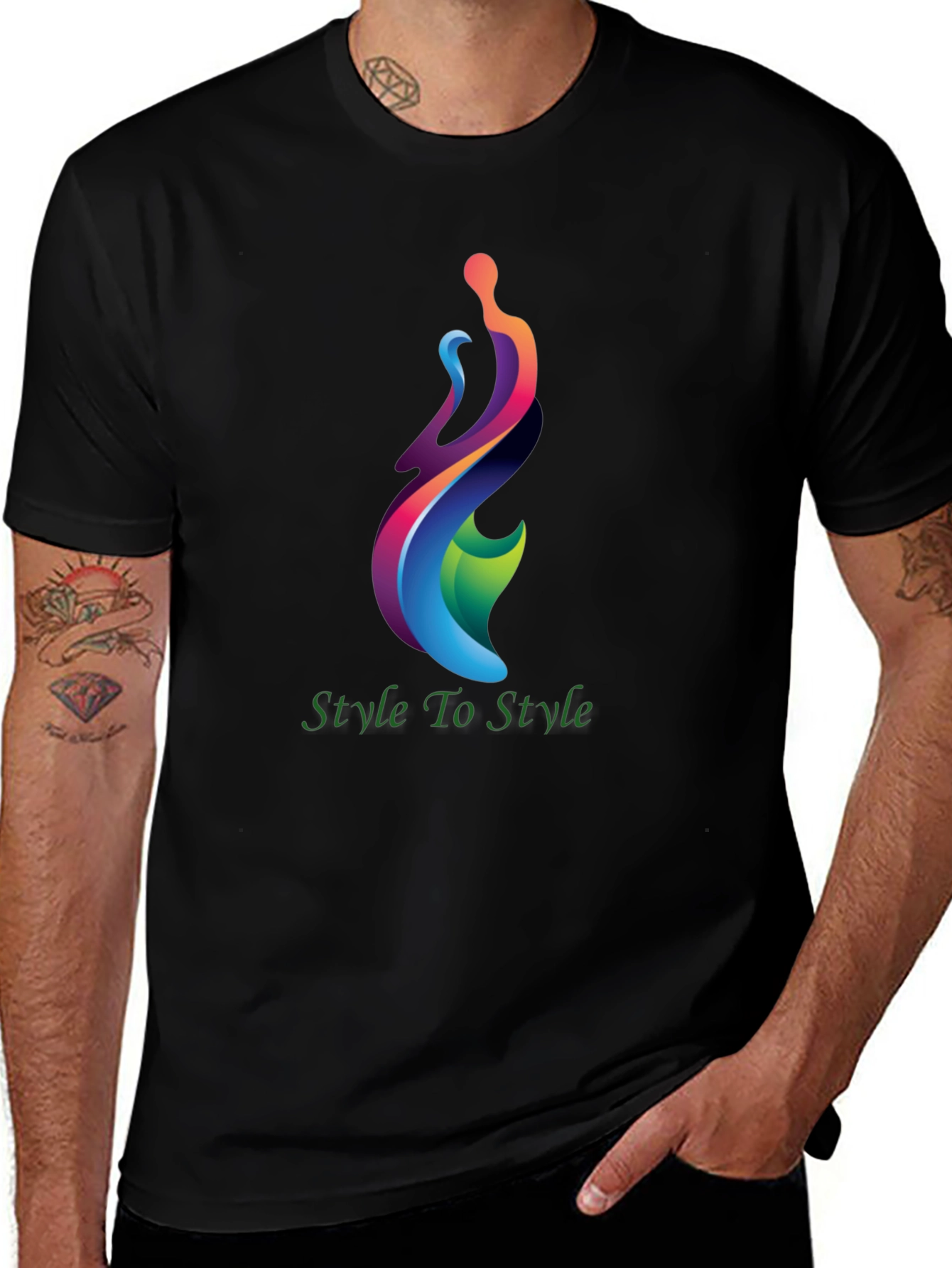 Stylish Black Graphic Tee - Style To Style Design