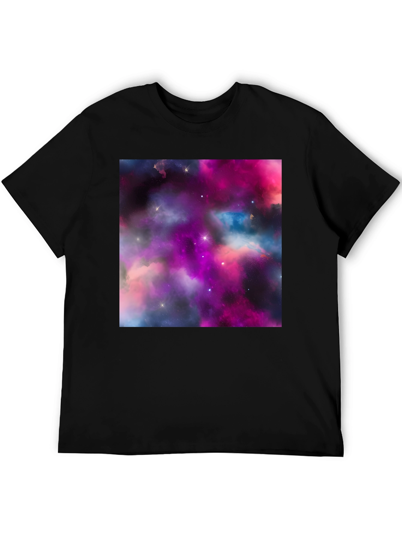 Galaxy Print Black T-Shirt - Stylish Outer Space Design