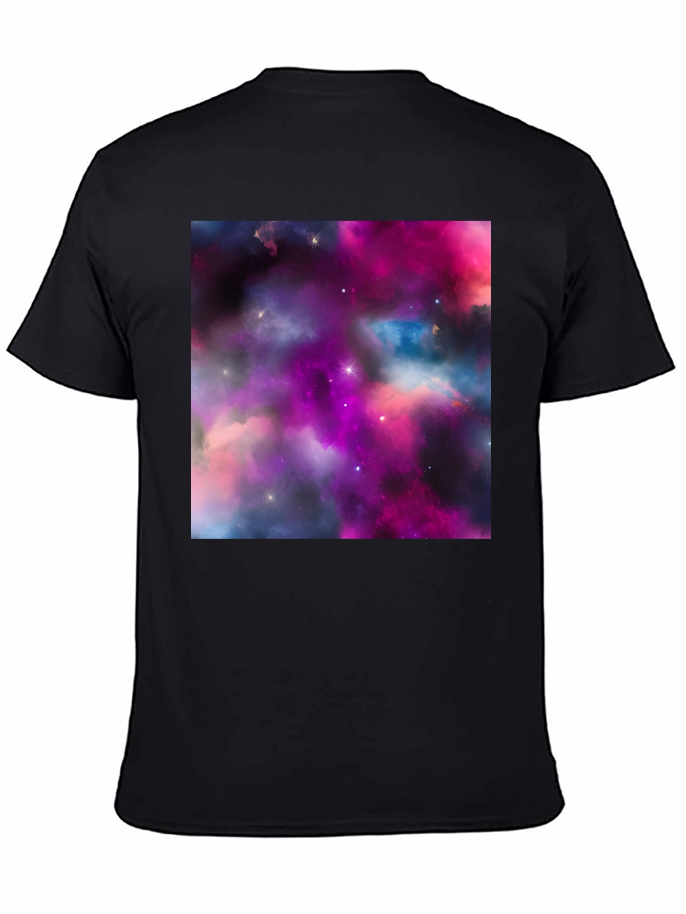 Galaxy Print Black T-Shirt - Stylish Outer Space Design