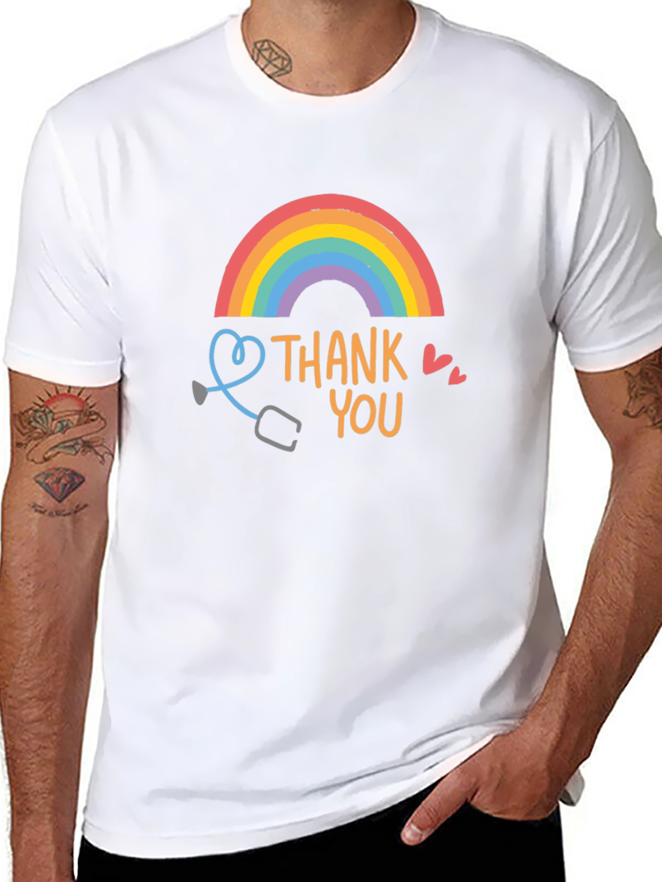 Thank You Rainbow Graphic Tee