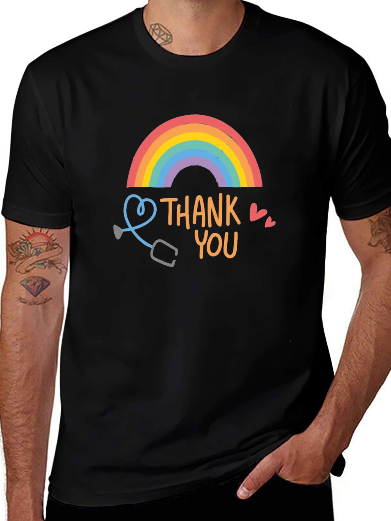 Thank You Rainbow Graphic Tee