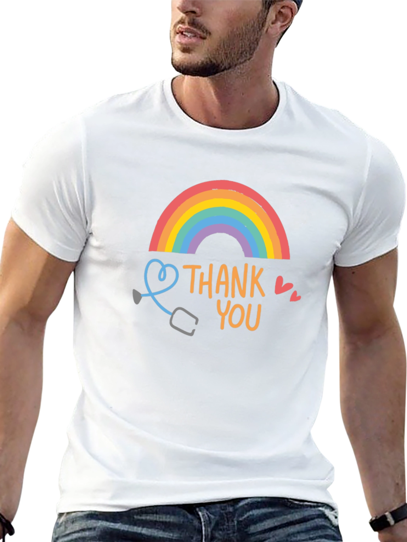 Thank You Rainbow Graphic Tee