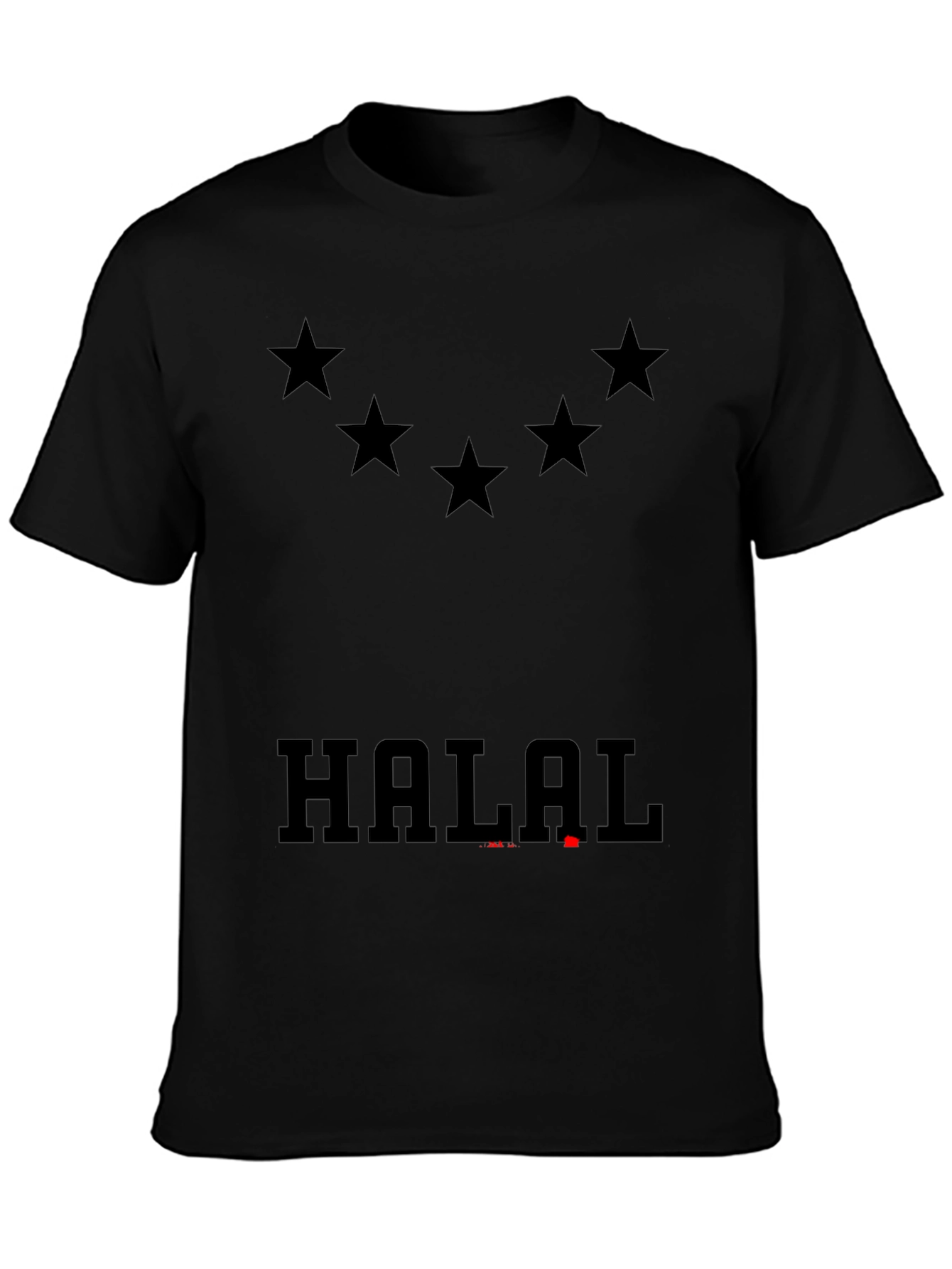 Halal Graphic Tee - Mens Black T-Shirt with Stars