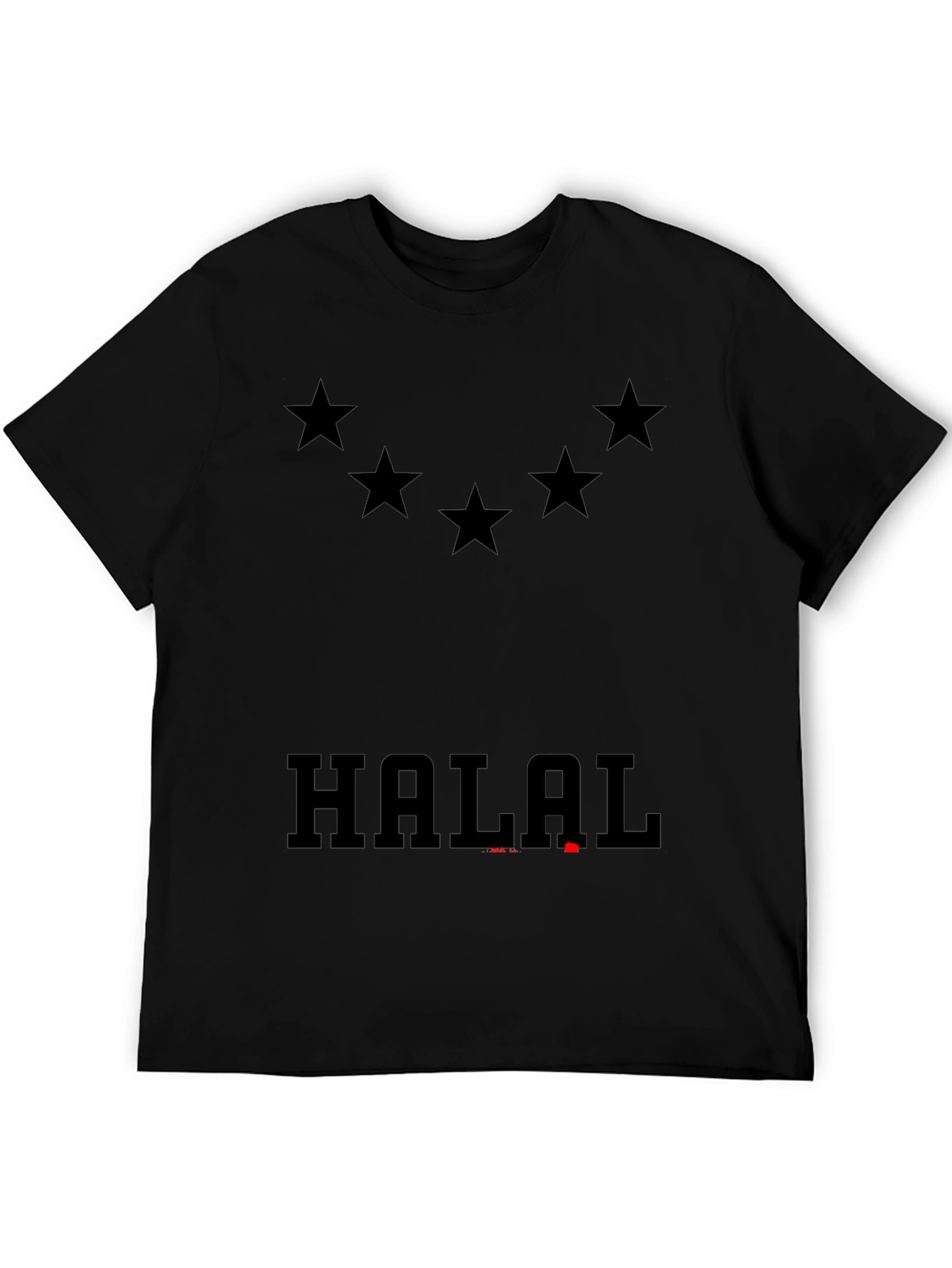 Halal Graphic Tee - Mens Black T-Shirt with Stars