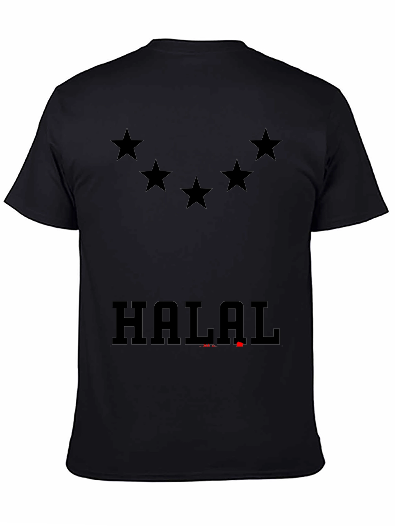 Halal Graphic Tee - Mens Black T-Shirt with Stars