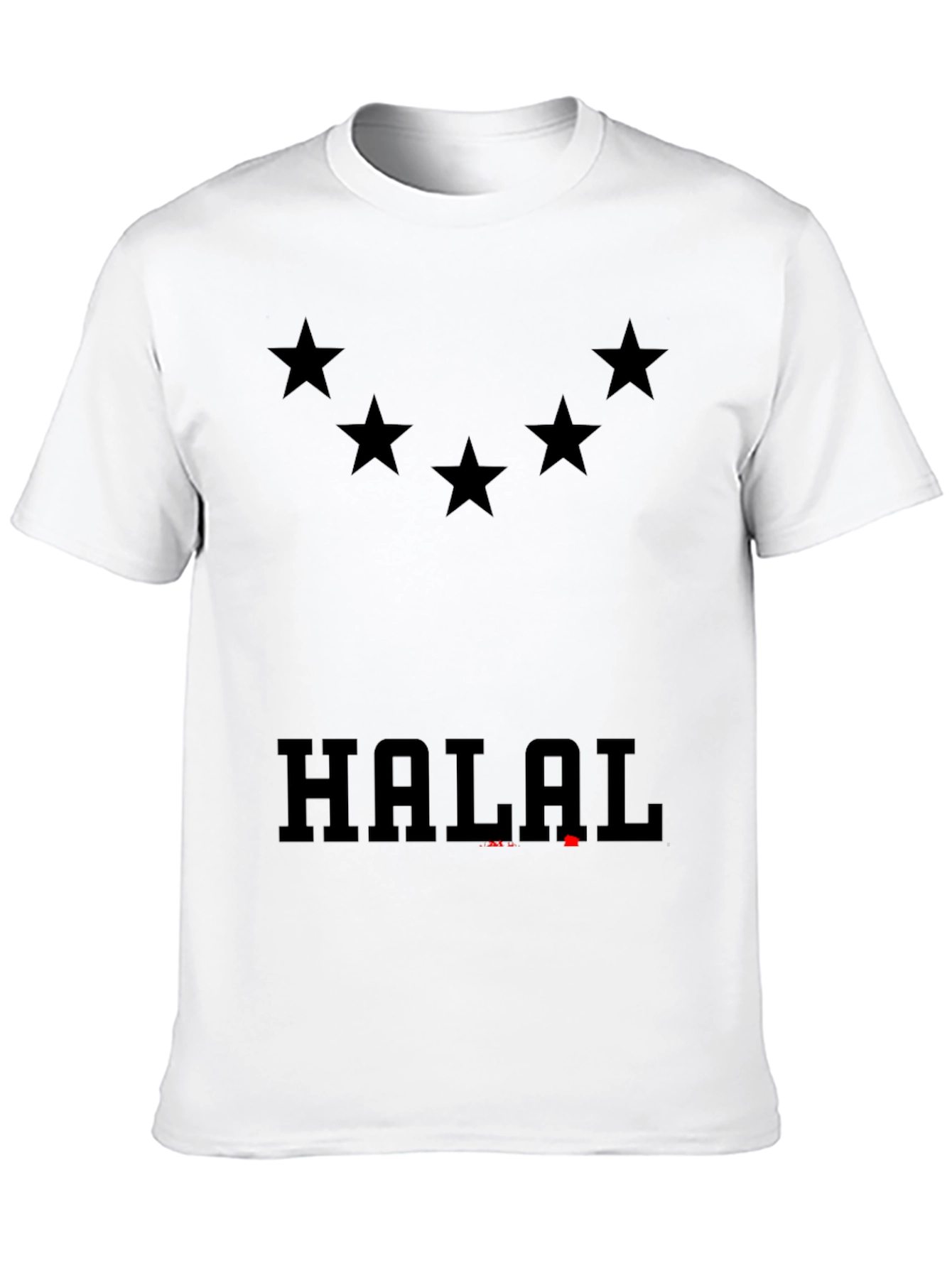 Halal Graphic Tee - Mens Black T-Shirt with Stars