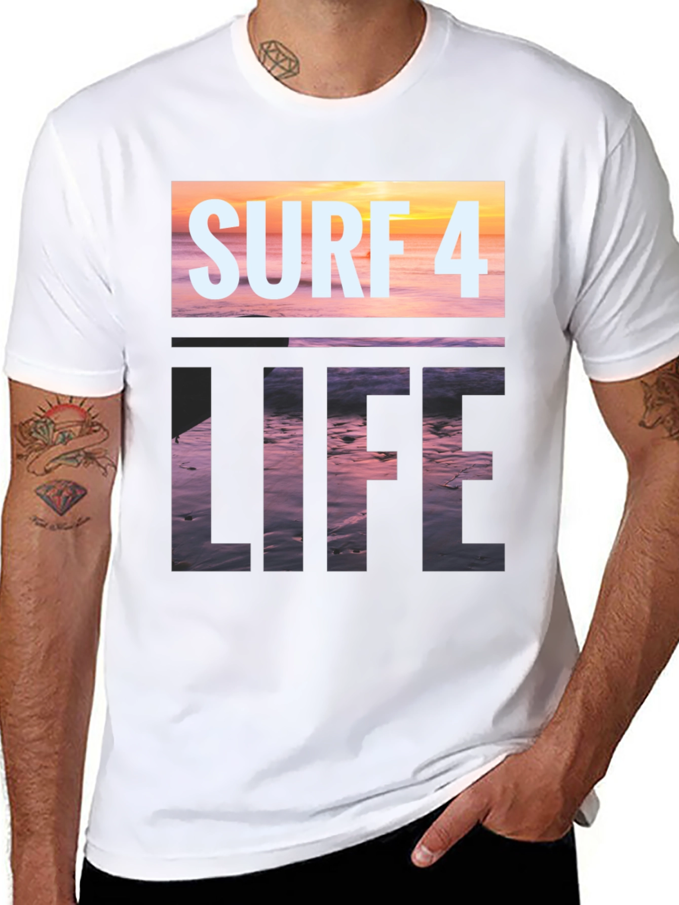 Surf 4 Life Black Graphic Tee