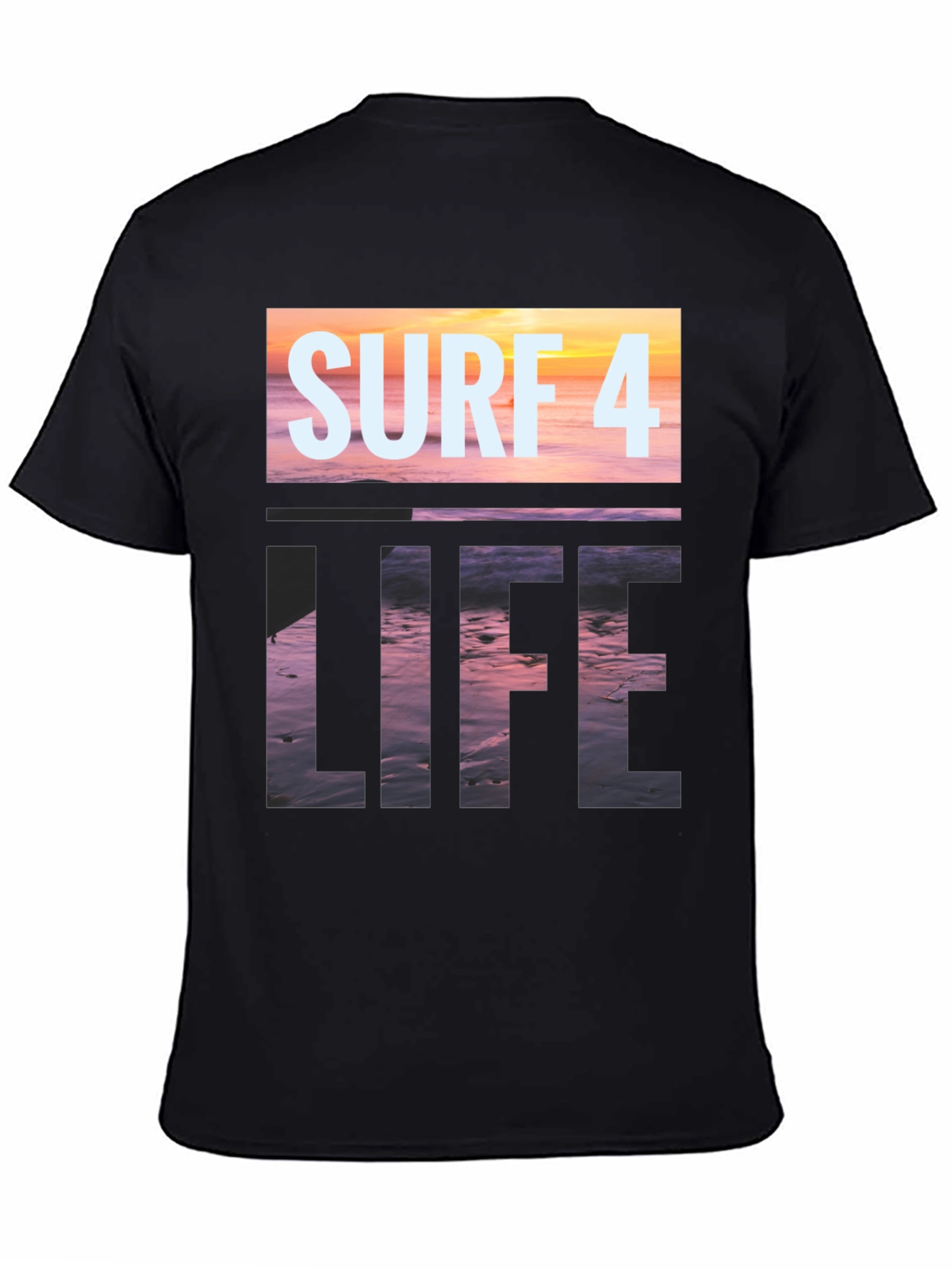 Surf 4 Life Black Graphic Tee