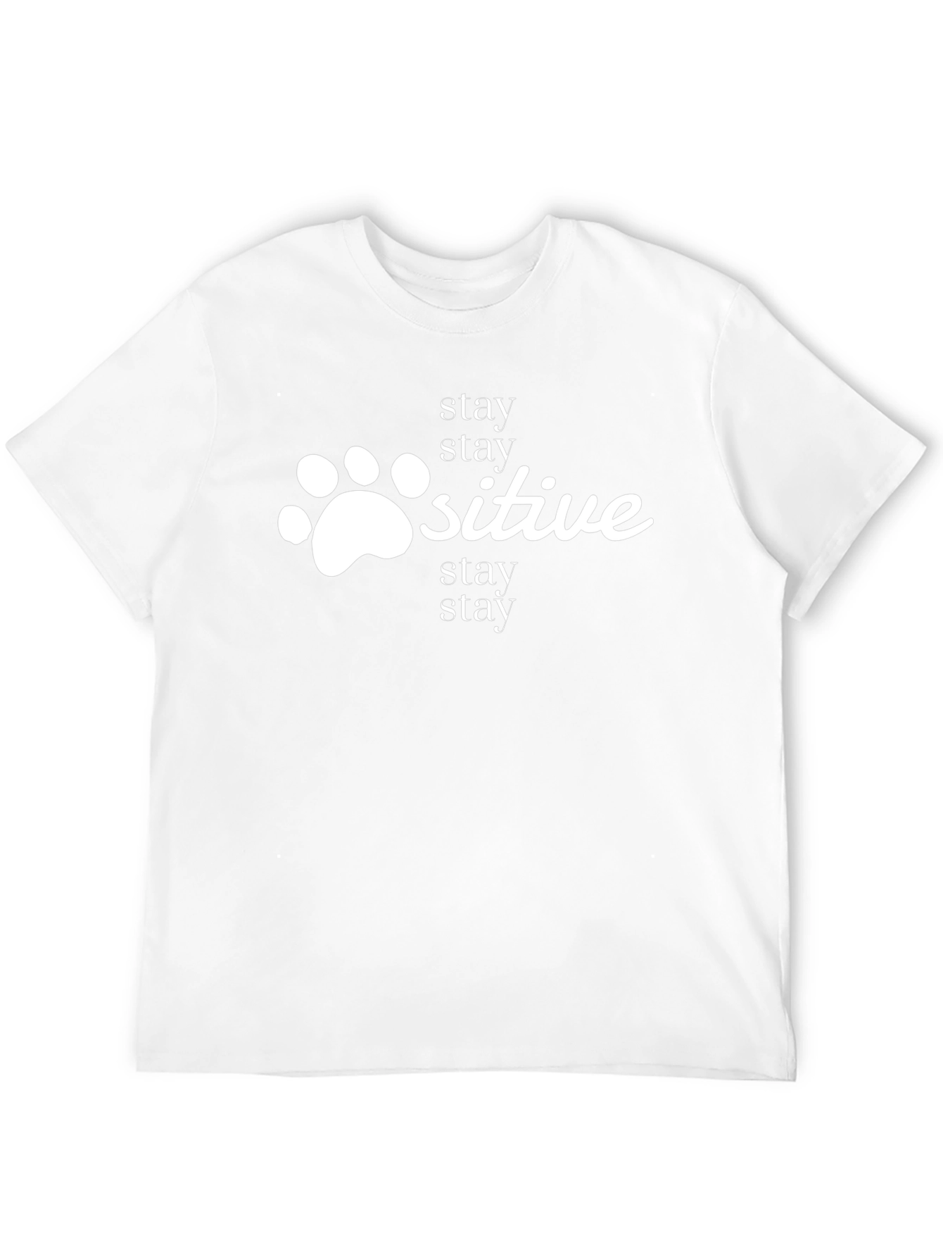 Stay Positive Paw Print Black Tee