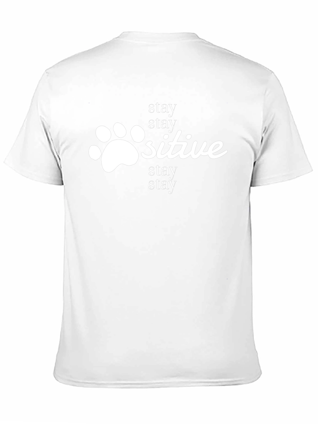 Stay Positive Paw Print Black Tee