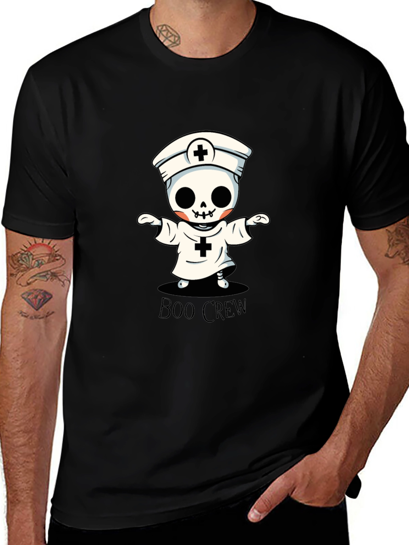 Boo Crew Halloween Skeleton Nurse T-Shirt