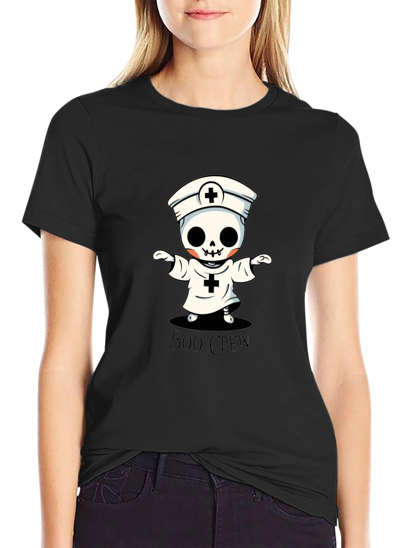 Boo Crew Halloween Skeleton Nurse T-Shirt