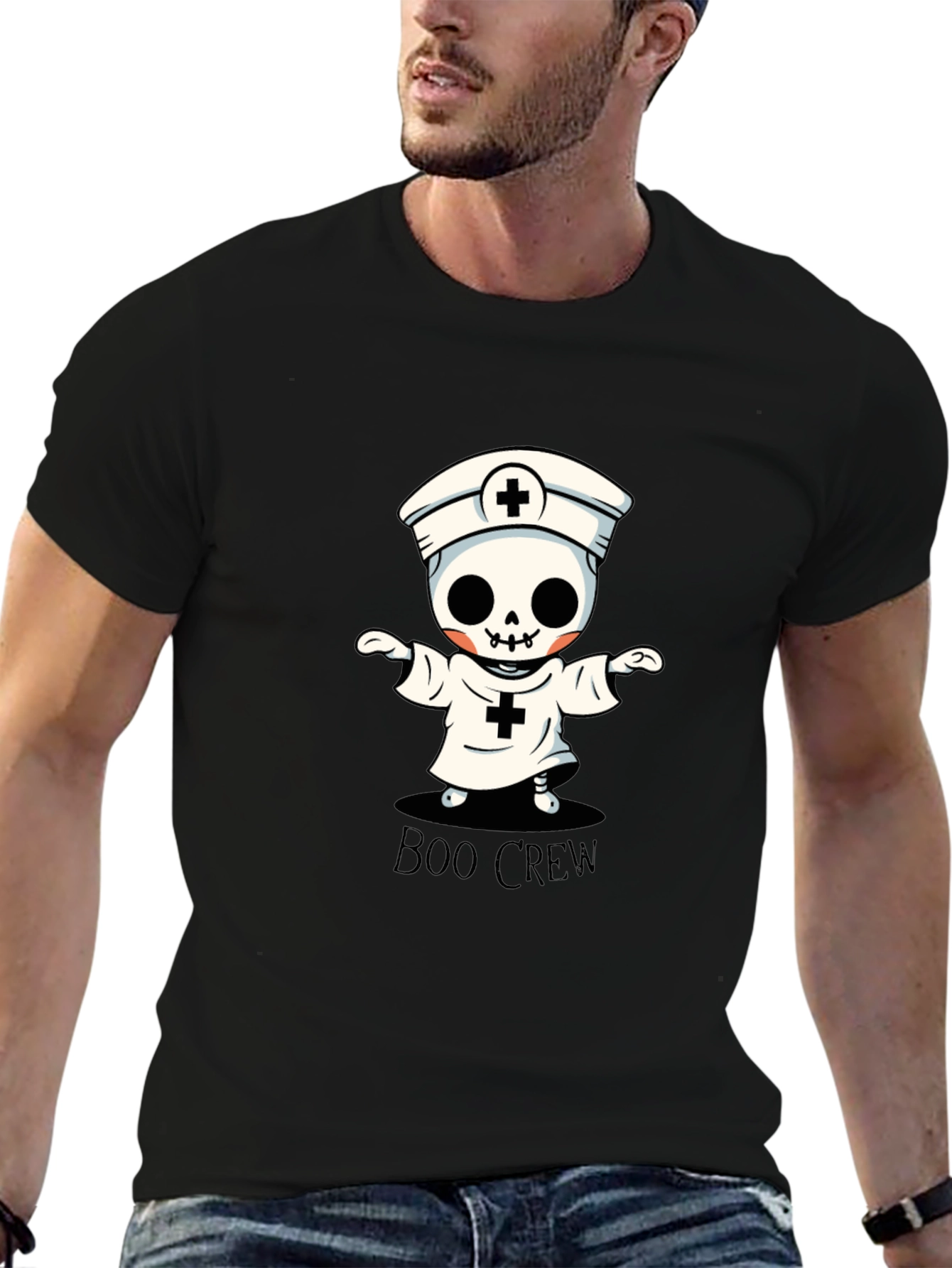 Boo Crew Halloween Skeleton Nurse T-Shirt
