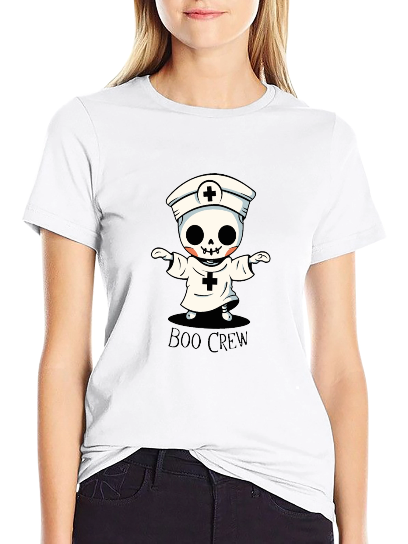 Boo Crew Halloween Skeleton Nurse T-Shirt