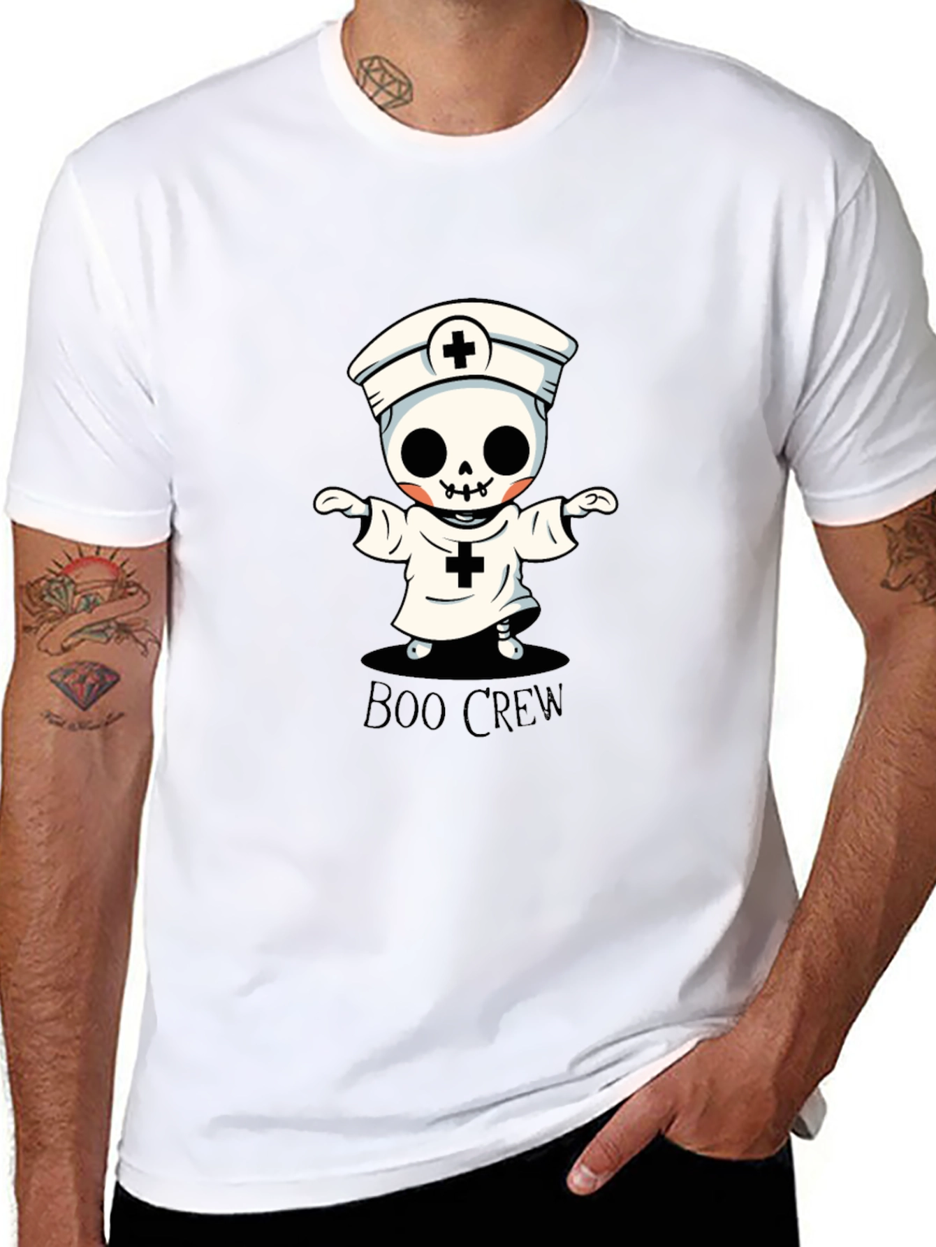 Boo Crew Halloween Skeleton Nurse T-Shirt