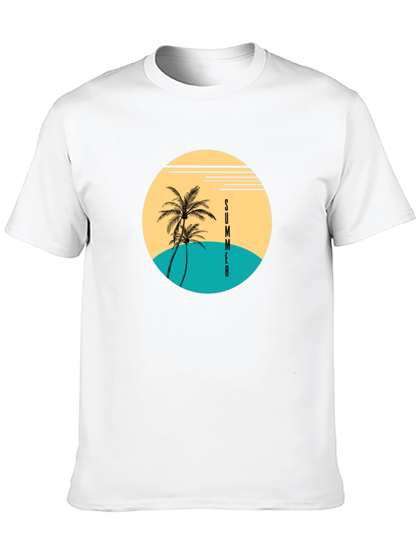 Summer Palm Tree Graphic T-Shirt - Beach Vibes