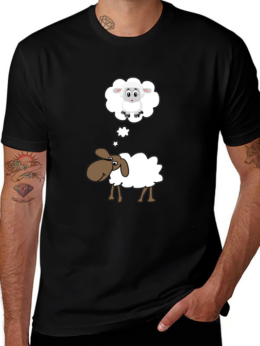 Dreaming Sheep T-Shirt - Black Cotton Tee