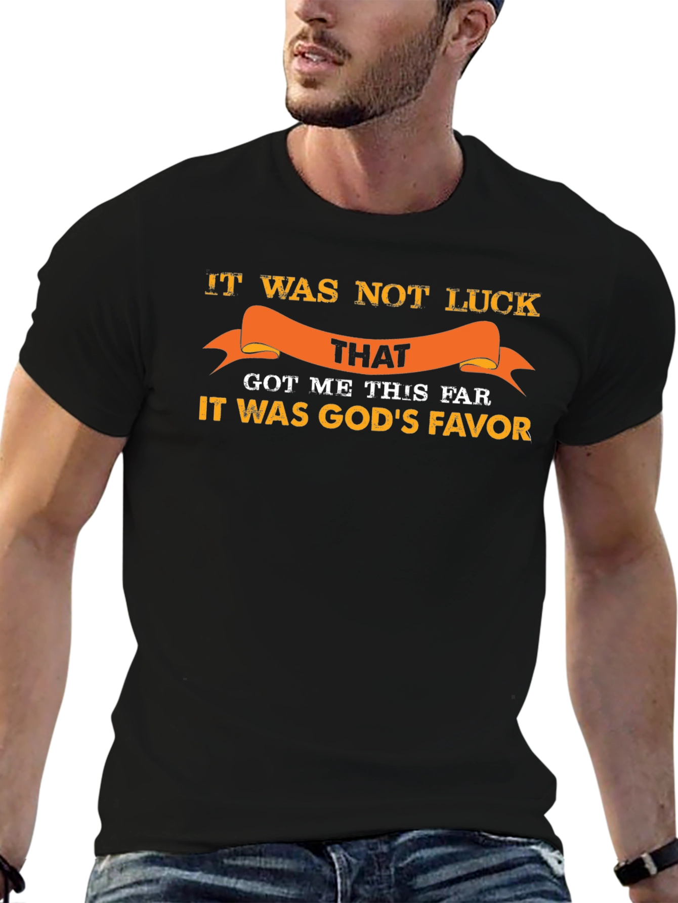 Gods Favor Graphic Tee - Inspirational Black T-Shirt