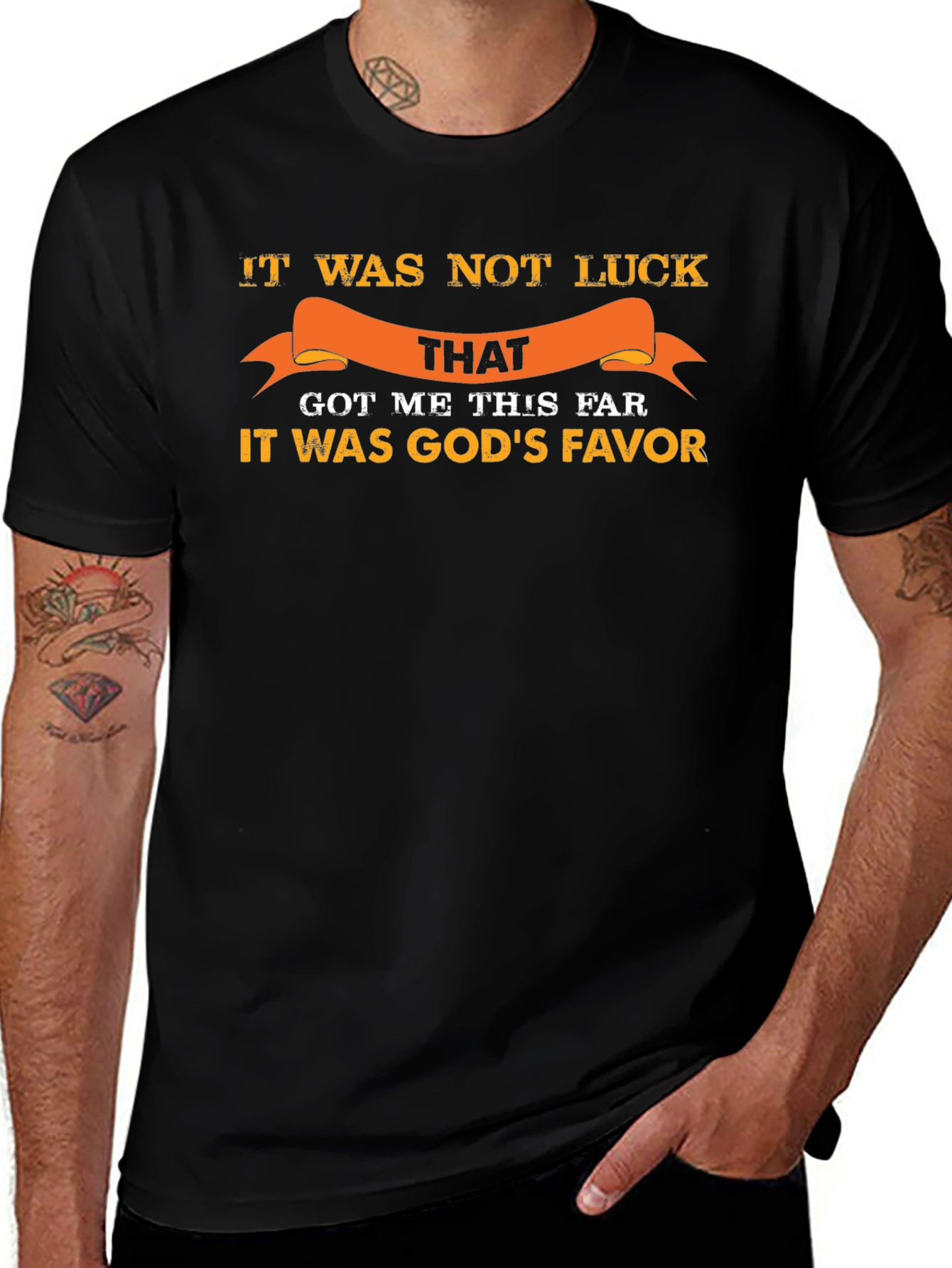 Gods Favor Graphic Tee - Inspirational Black T-Shirt