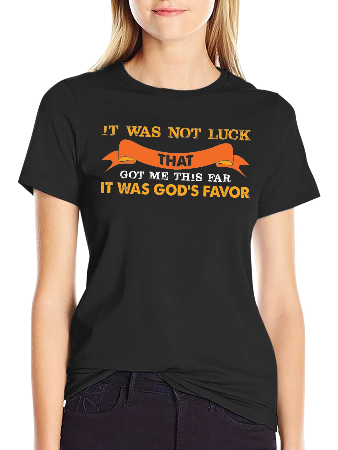 Gods Favor Graphic Tee - Inspirational Black T-Shirt